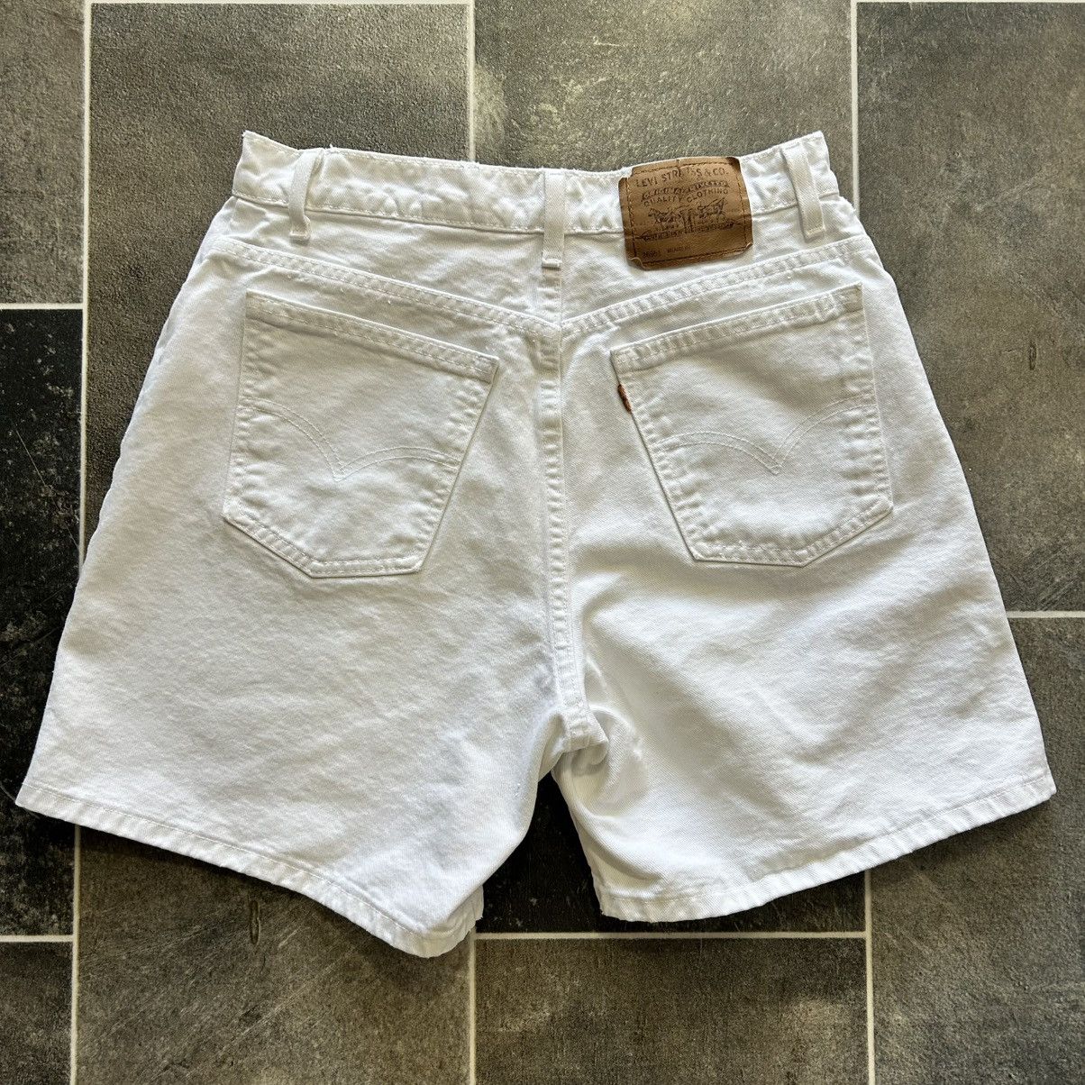 Levi's Vintage 90s Levi’s Orange Tabs White Denim Shorts Size 31" - 4 Thumbnail