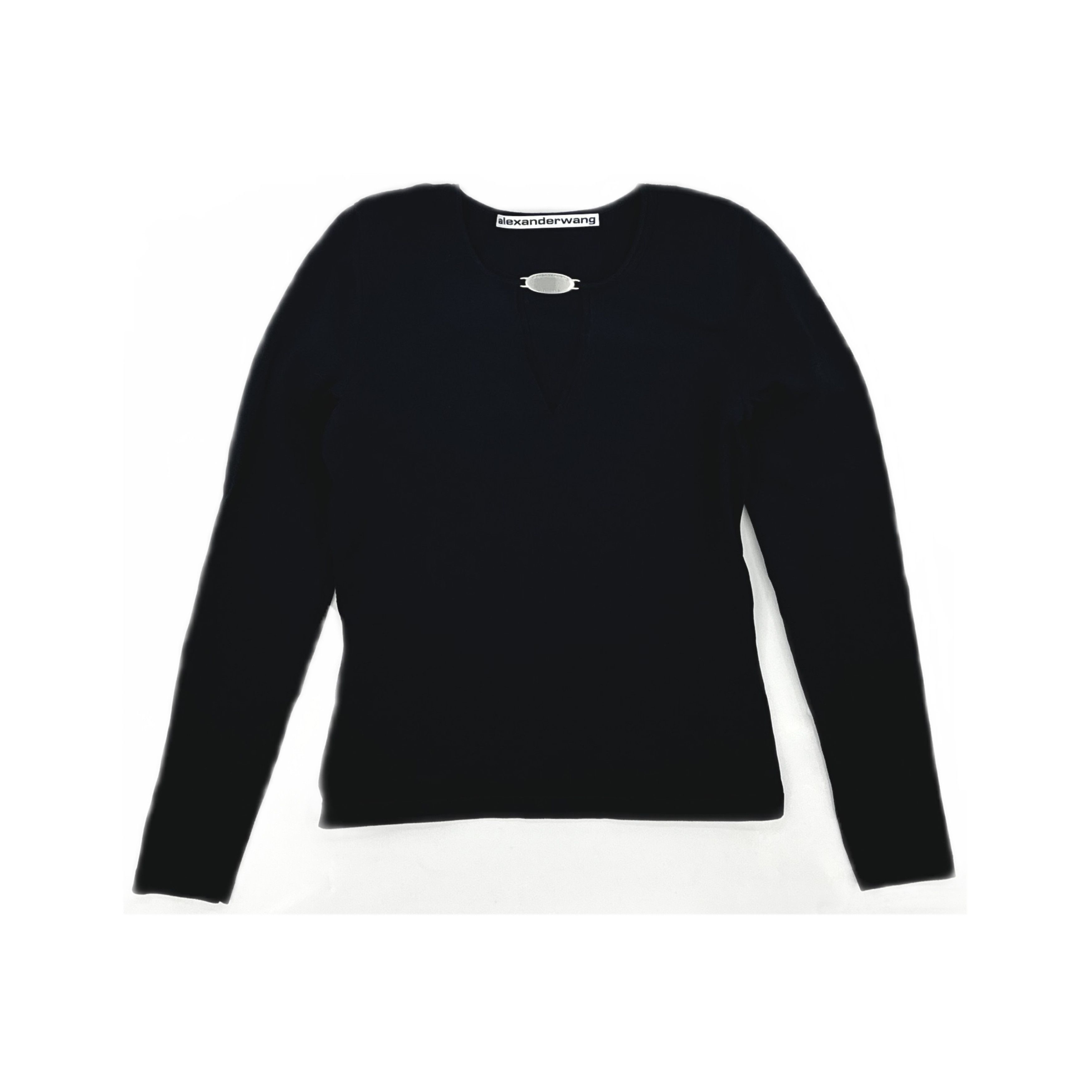 Alexander Wang Alexander Wang Black Metal Plaque Long Sleeve Top Size S Size S / US 4 / IT 40 - 1 Thumbnail