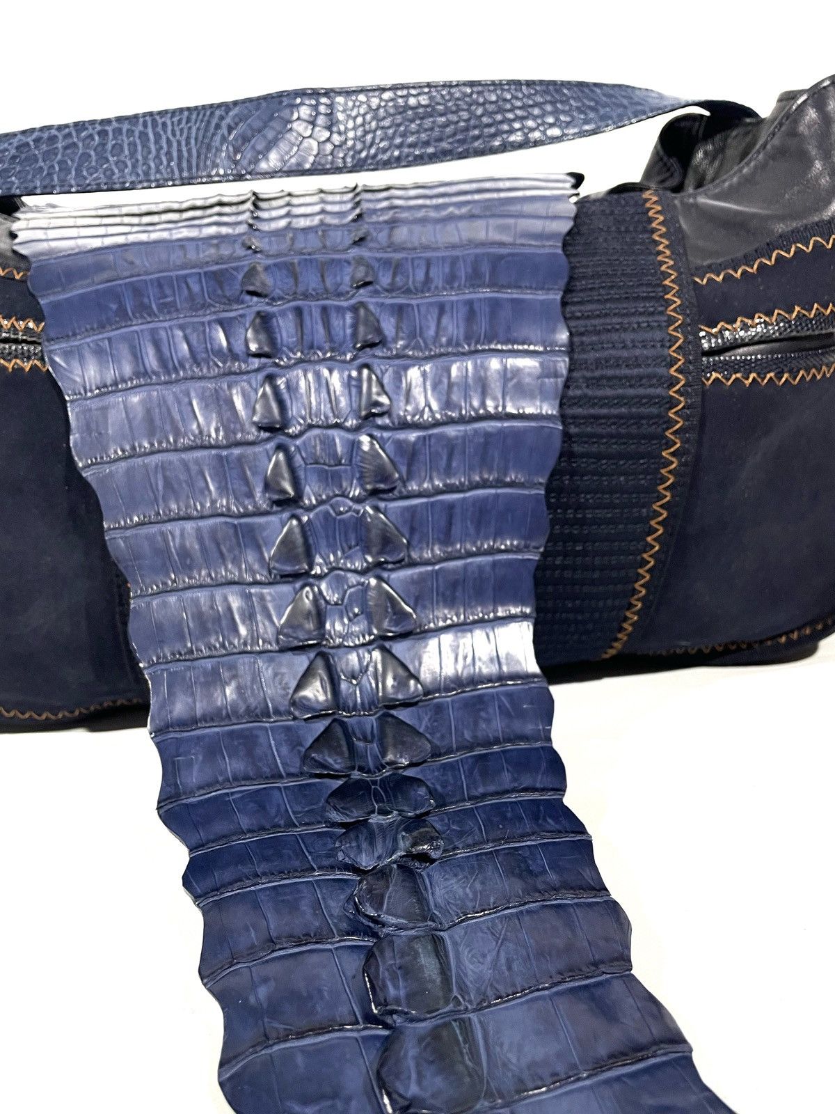 Gianfranco Ferre Gianfranco Ferre Blue Shoulder Limited Bag Crocodile Leather Size ONE SIZE - 5 Thumbnail