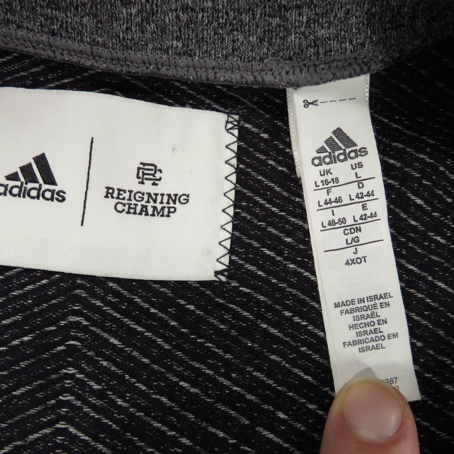 Adidas Adidas Jacket Womens Large Charcoal Zip Up Bomber Performance Reigning Champ Size L / US 10 / IT 46 - 5 Thumbnail