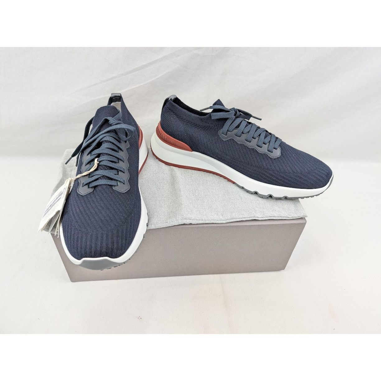 Brunello Cucinelli o1rshd1 Low-Top Sneakers in Navy Size US 12 / EU 45 - 19 Thumbnail