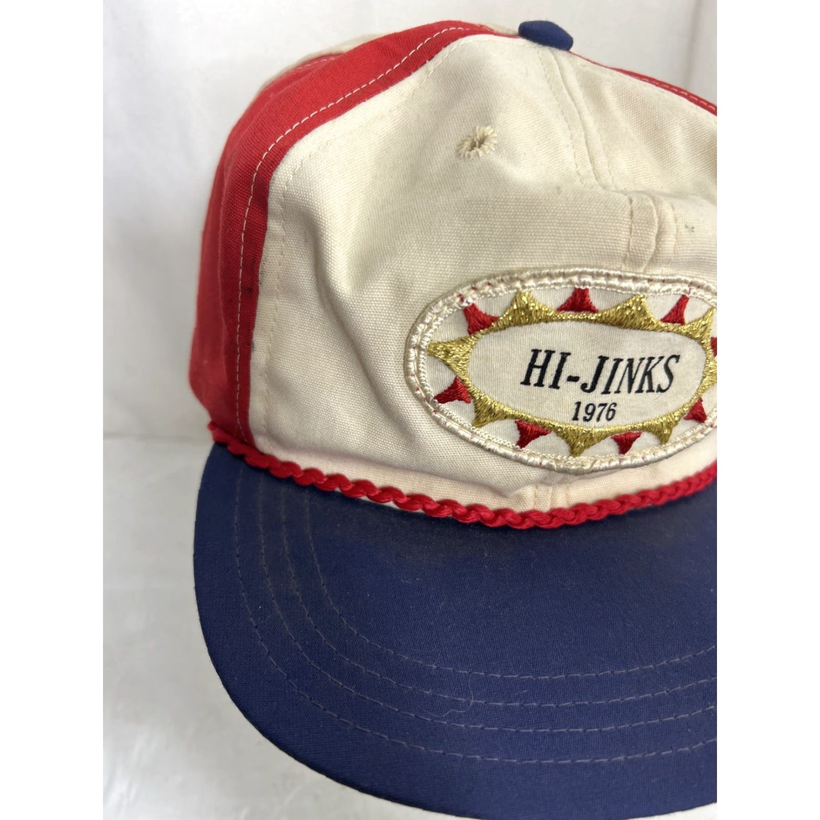 Vintage VINTAGE Town Talk Baseball Hat One Size Adjustable Blue White Red Cap Men Boys Mens Size ONE SIZE - 4 Thumbnail