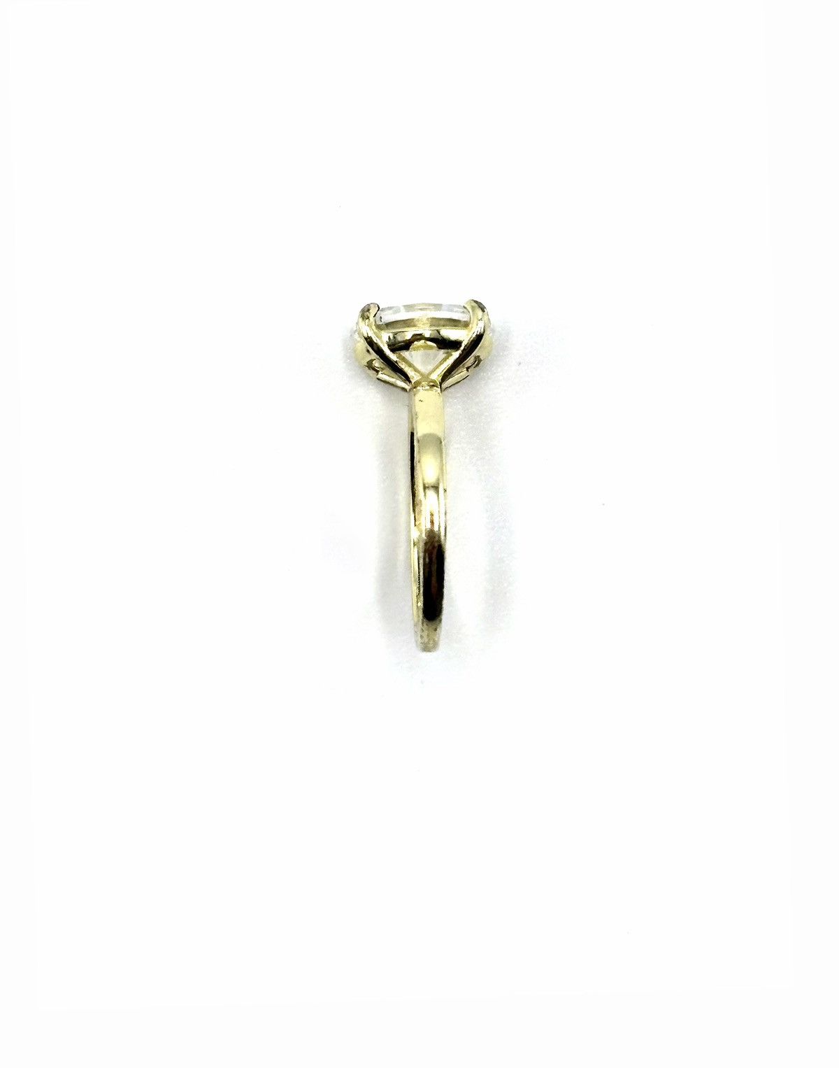 Sterling Silver Gold-Tone .925 Sterling Silver CZ Oval Solitaire Ring sz 4.5 Size ONE SIZE - 5 Thumbnail