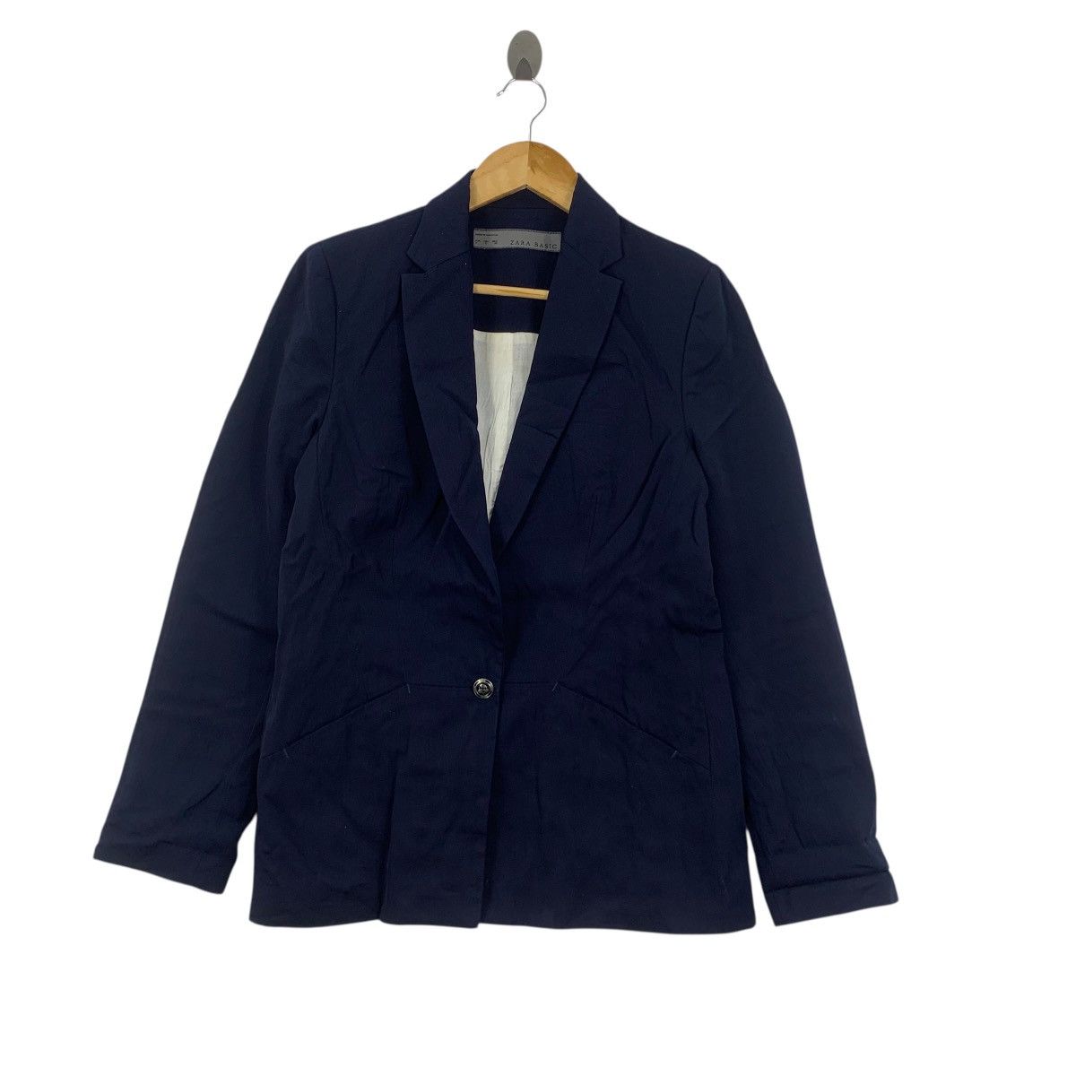 Zara ZARA BASIC COLLECTION 1 Button Blazer Coat Suit Formal Size 38L - 4 Thumbnail