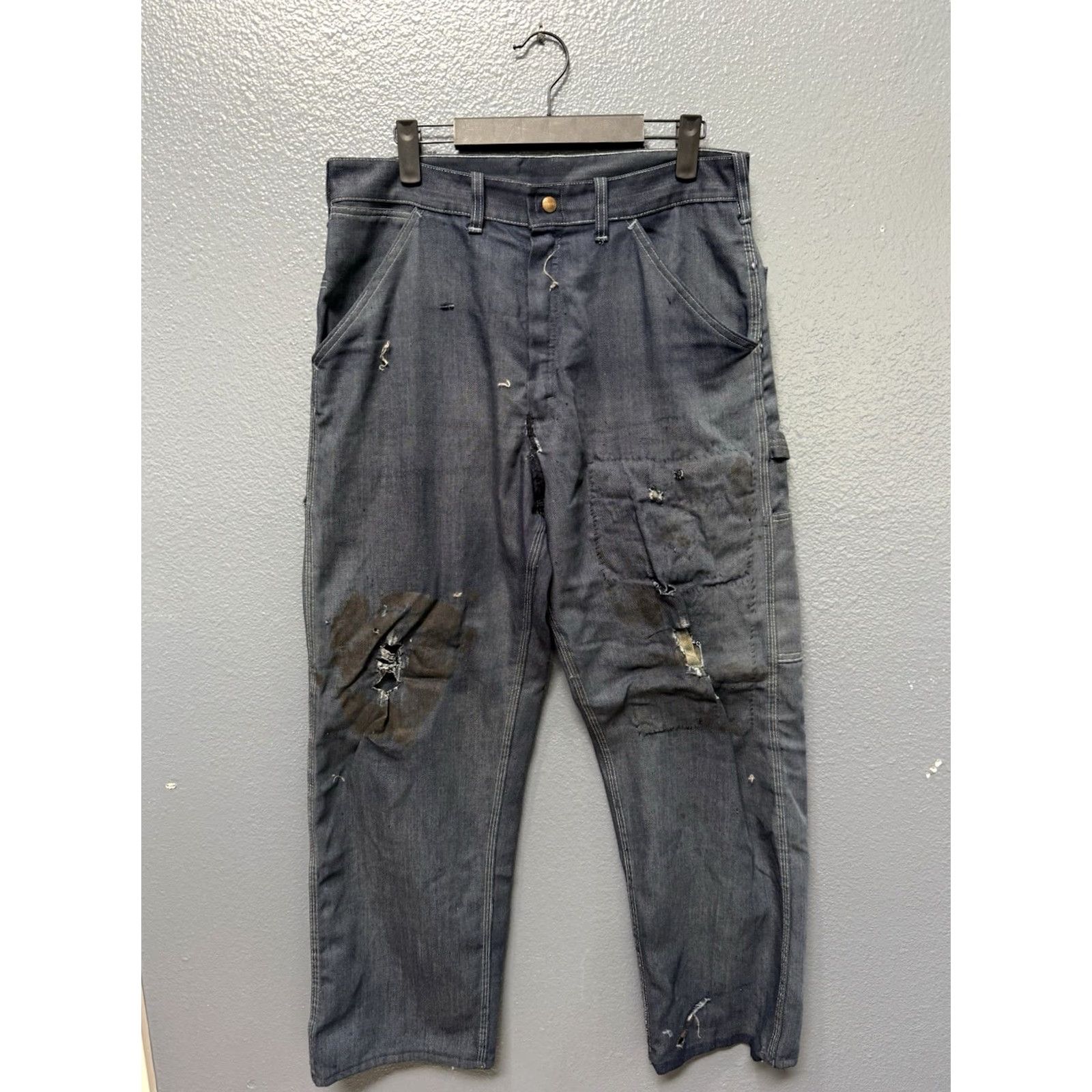 Vintage VINTAGE Toughskins Sanforized Blue Cotton Men’s Carpenter Pants Sz 32 1960s Mens Size US 32 / EU 48 - 5 Thumbnail