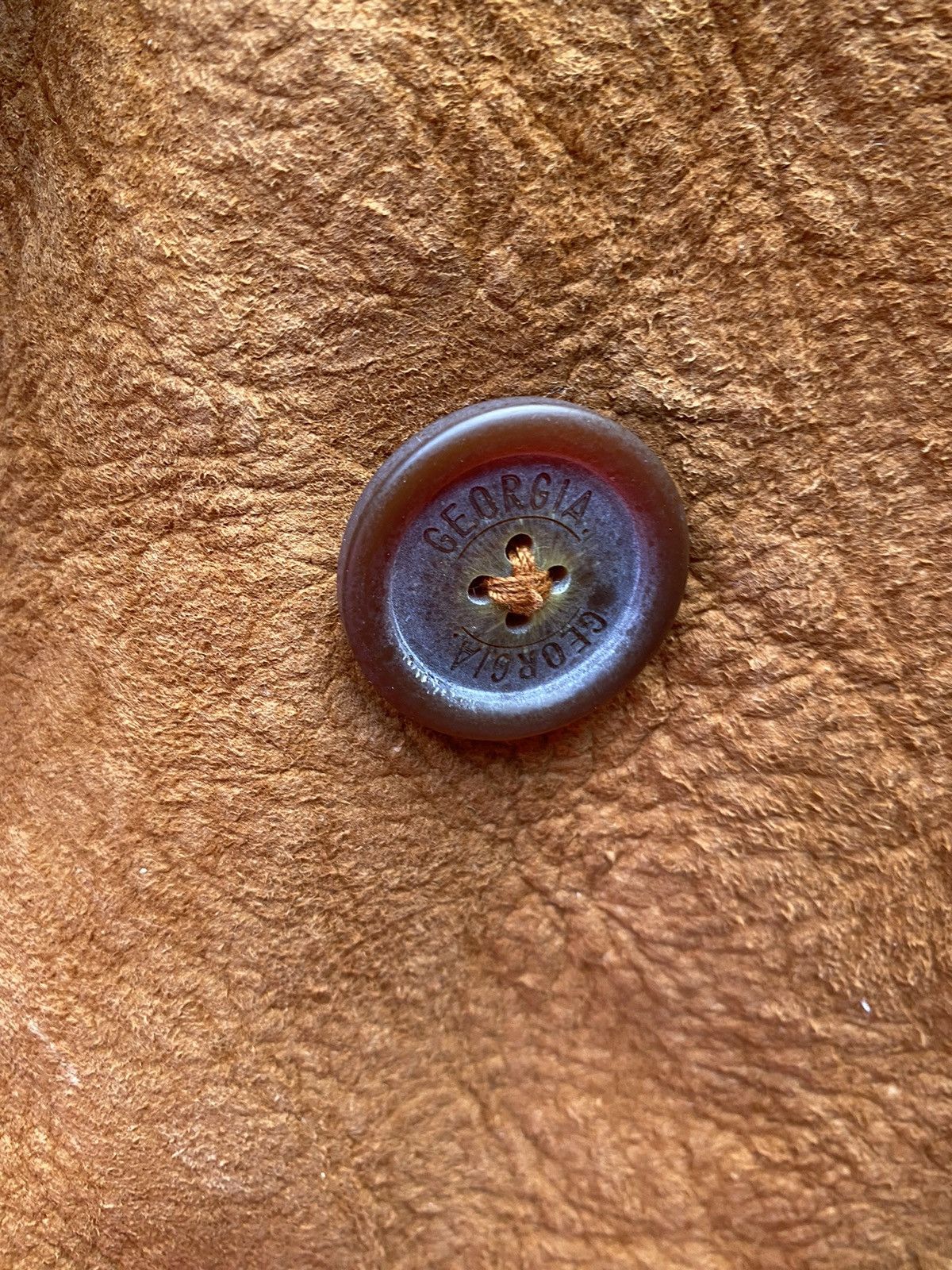 Leather Rare GEORGIA COFFEE Leather Jacket Fleece Inside Full Button Size US L / EU 52-54 / 3 - 7 Thumbnail