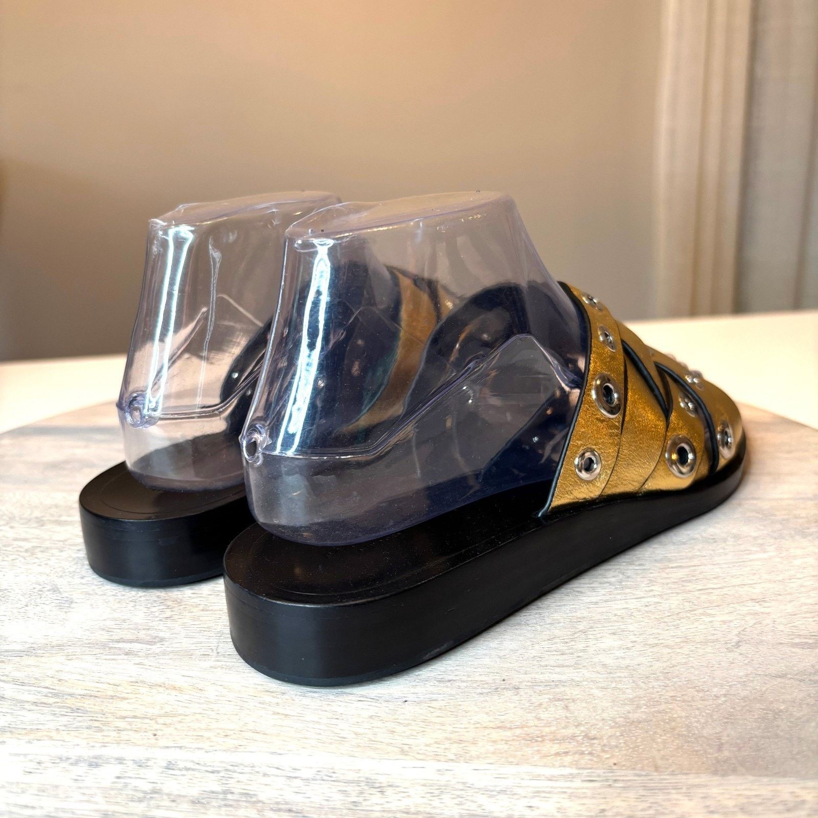 Rag & Bone Rag & Bone Sandals Gold Leather Hartley Metallic Slide Sz 8 Size US 8 / IT 38 - 6 Thumbnail
