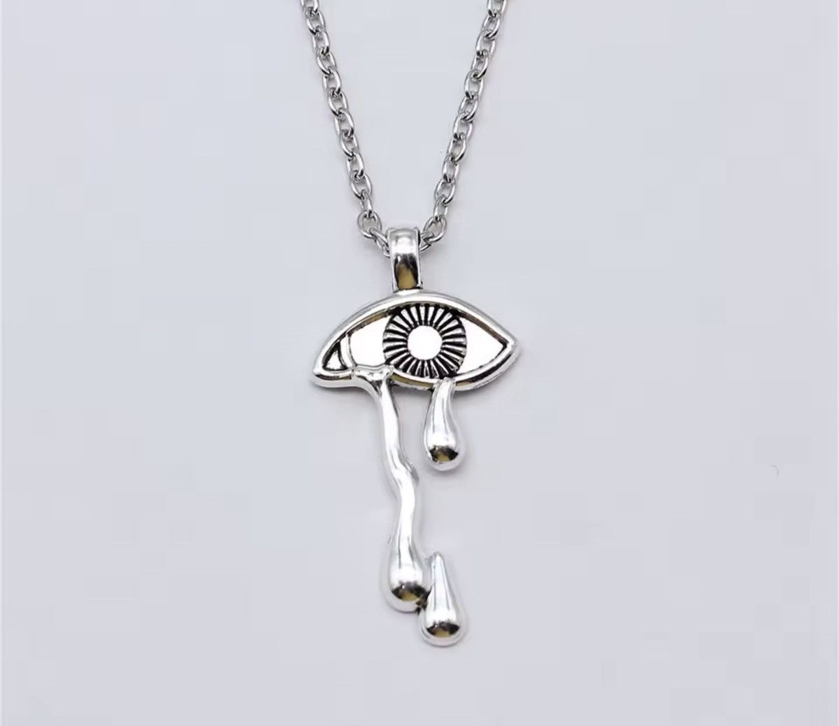 Jewelry Eye Ball Cry + 45 cm Chain Grunge Punk Art Psychedelic🔥🔥🔥 Size ONE SIZE - 2 Thumbnail