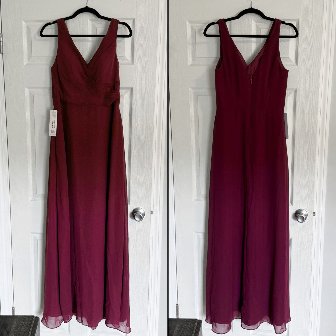blue dress for baby girl Duntery Long Chiffon Bridesmaid Dress with Pockets, Plum