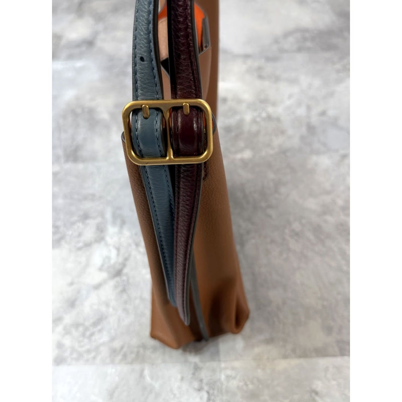 Tory Burch Tory Burch Perry Bucket Hobo Bag Medium Brown Genuine Leather Shoulder Tote Size ONE SIZE - 5 Thumbnail