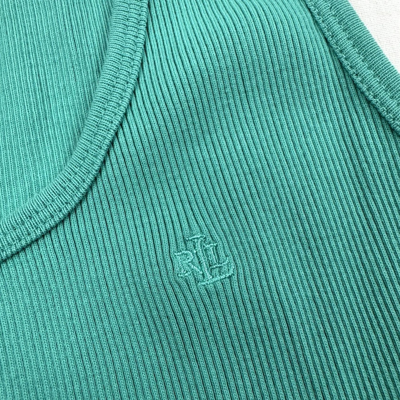 Ralph Lauren VINTAGE Lauren Ralph Top Womens M Blue Tank Teal Y2K Designer Boho USA Size M / US 6-8 / IT 42-44 - 3 Thumbnail