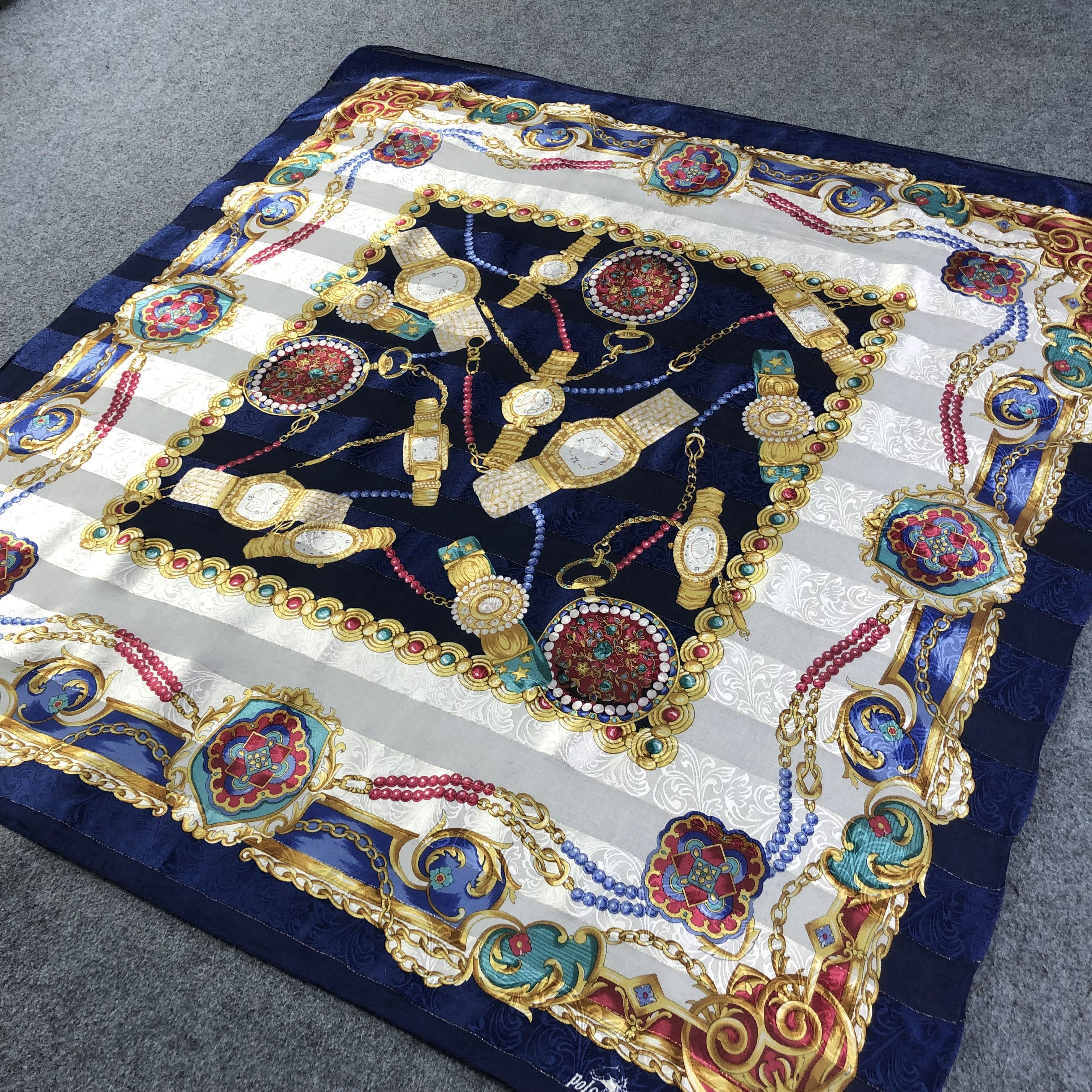 Vintage Polo Mallet Luxury Silk Scarf M660 Size ONE SIZE - 2 Thumbnail
