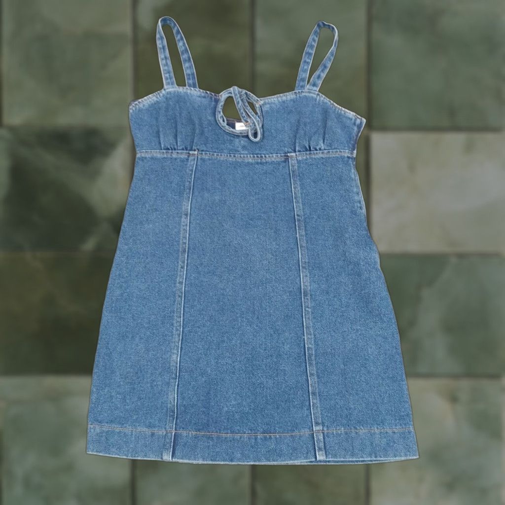 white christmas dresses Suzanne Denim Drop Waist Maxi Dress main image 0
