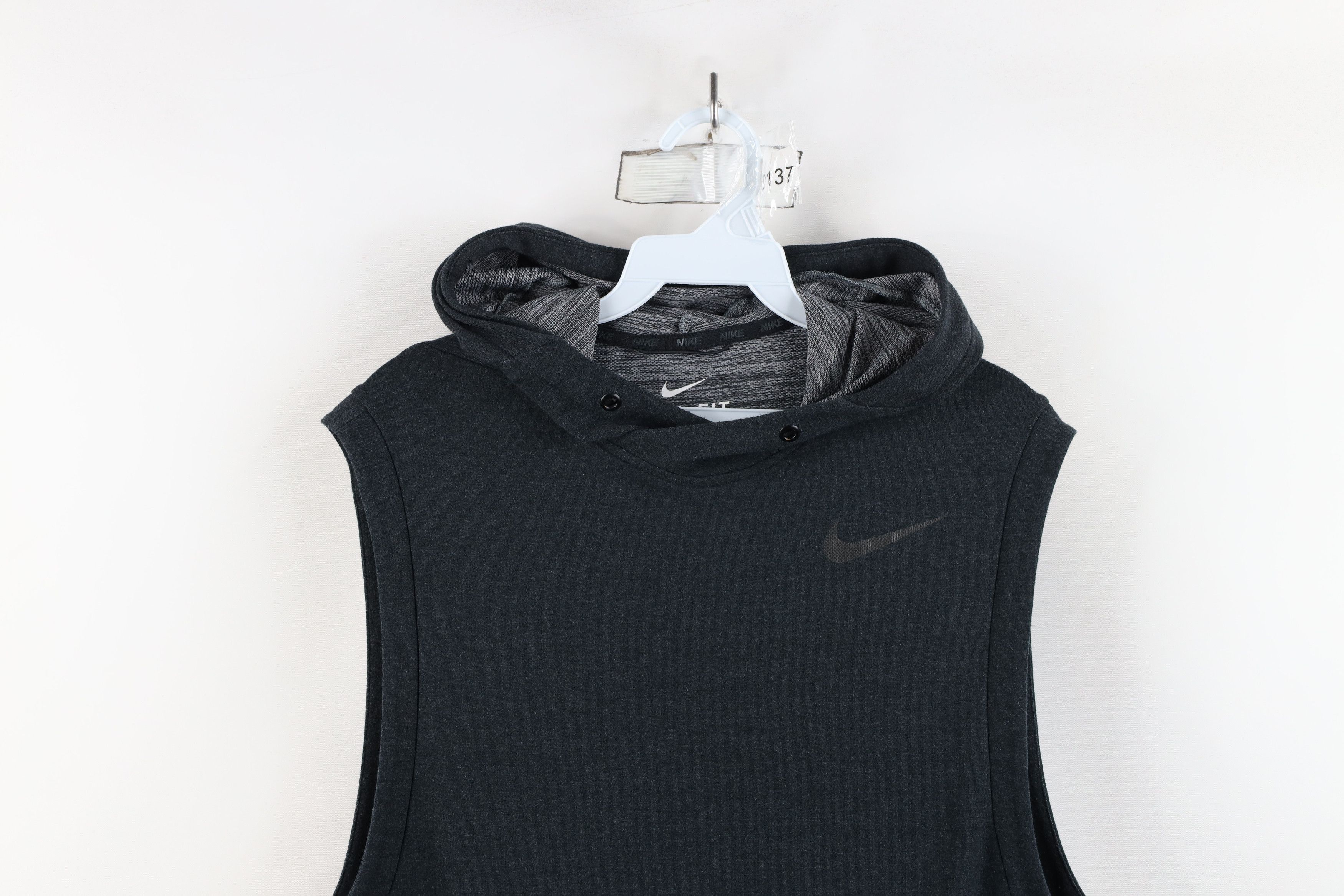 Nike × Vintage Nike Sleeveless Training Hoodie Sweatshirt Charcoal Gray Size US M / EU 48-50 / 2 - 2 Thumbnail