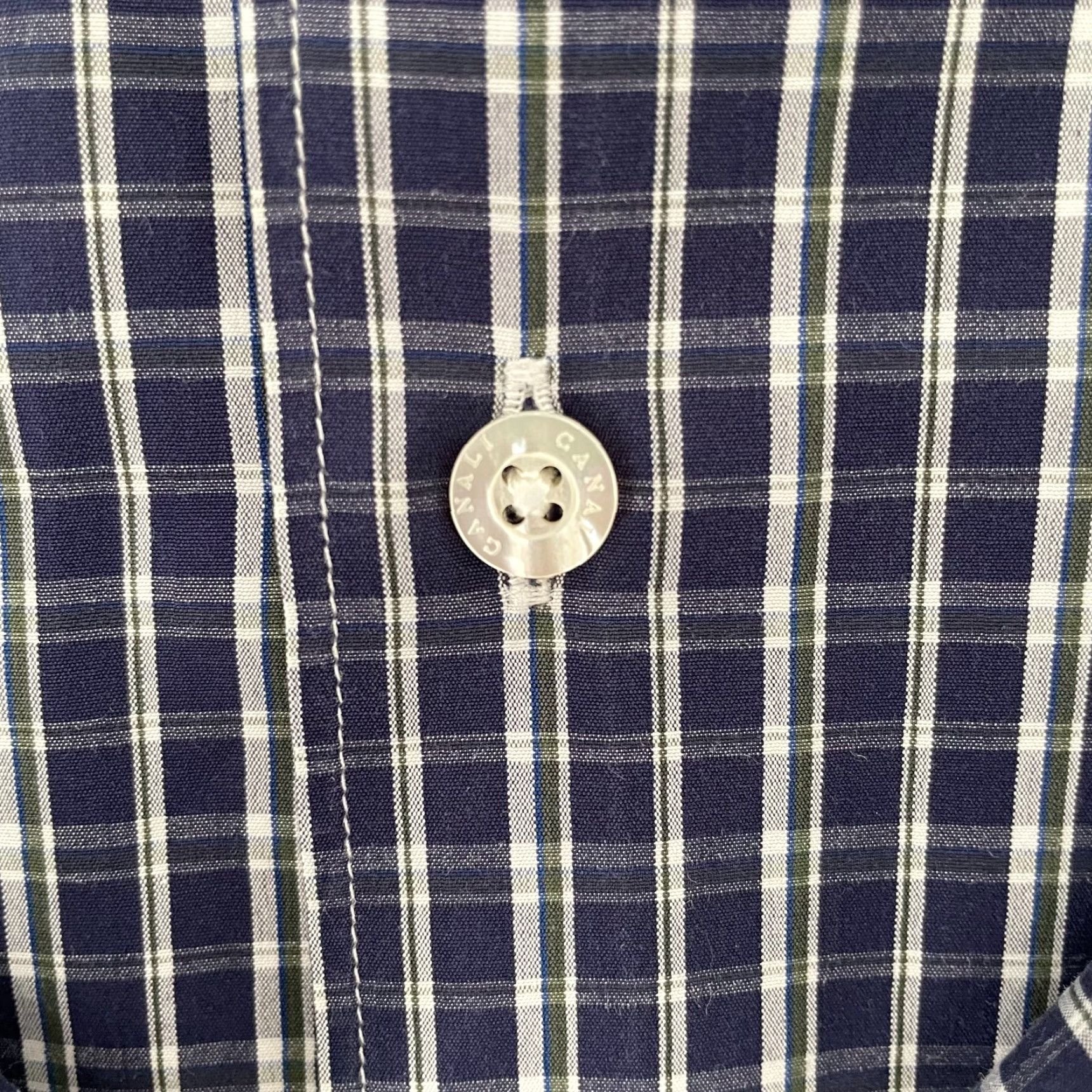 Canali VINTAGE Canali Dress Shirt Men Large Blue Plaid Long Sleeve Cotton Italy Classic 90s Size US L / EU 52-54 / 3 - 5 Thumbnail