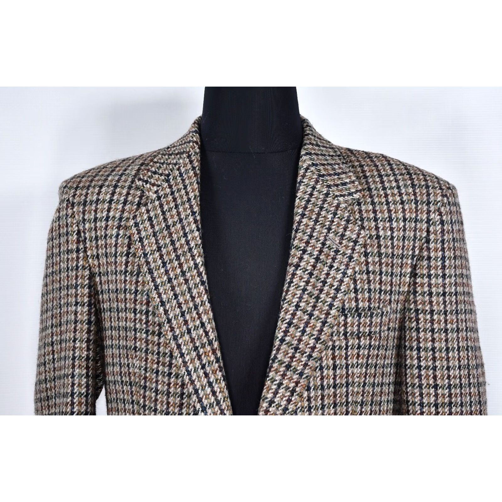 Harris Tweed Harris Tweed Blazer Shirt England Houndstooth Men's Wool 40" 18 Multicolor Chest 22" Very Good Pattern 80s/90s Mens Size 48R - 7 Thumbnail