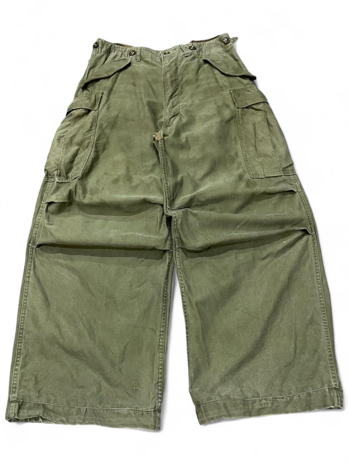Vintage 50s Vintage WW2 US Military M-1951 Cargo Trousers Baggy Size US 32 / EU 48 - 1 Thumbnail