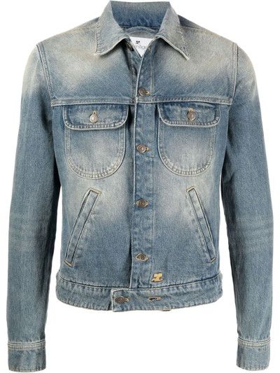 Courreges o1mle0824 Poches Rondes Denim Jacket in Light Blue Size XS / US 0-2 / IT 36-38 - 1 Thumbnail