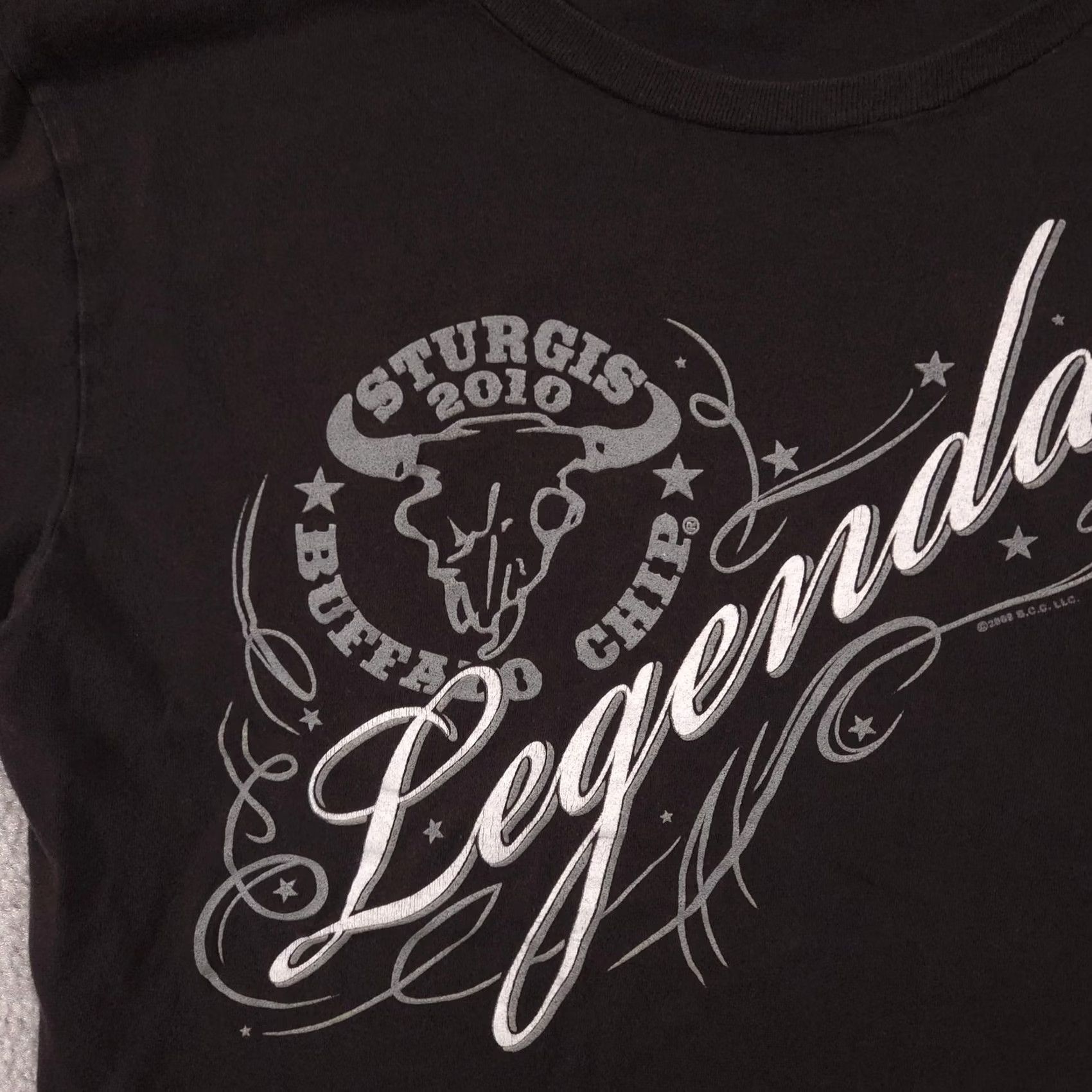 Vintage Sturgis Buffalo Chip Shirt Womens Small Black Legendary 2010 Motorcycle Tee Top Size S / US 4 / IT 40 - 4 Thumbnail