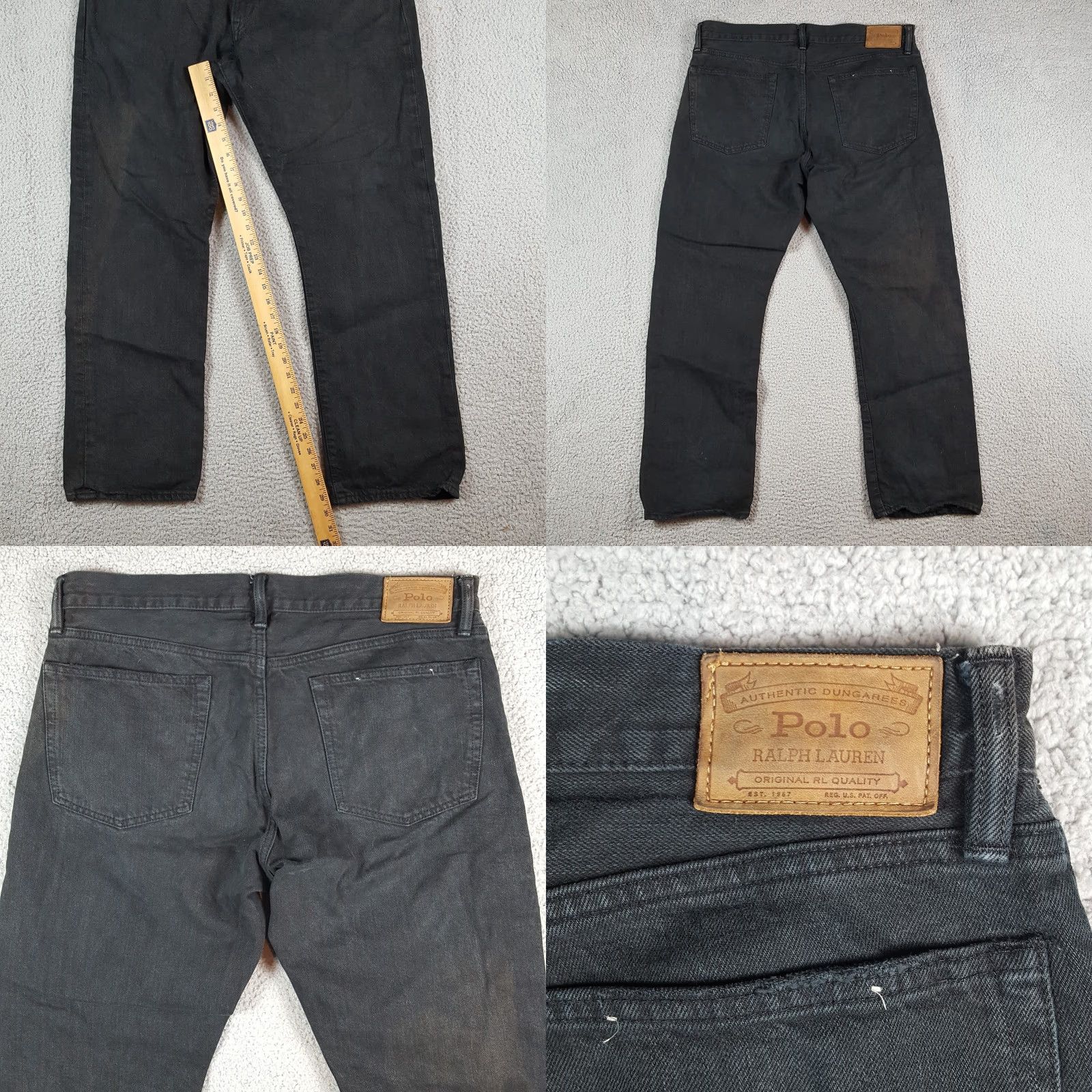 Polo Ralph Lauren Polo Ralph Lauren Black Denim Jeans Men's 36x30 Straight RL Jeans Vintage 90s Punk Grunge Retro Workwear 5-Pocket Mens Size US M / EU 48-50 / 2 - 8 Thumbnail