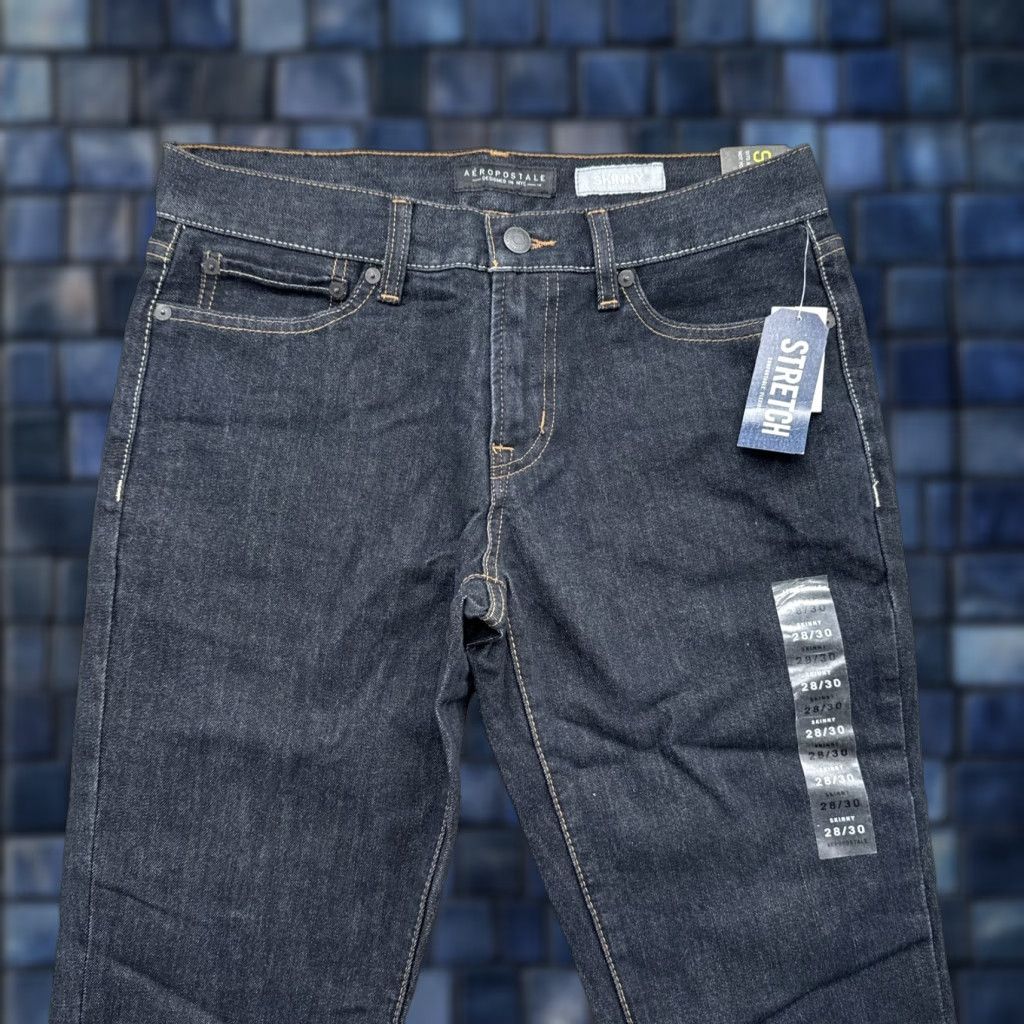 Vintage Aéropostale Jeans Skinny Denim Dark Wash Men’s Size 28x30 NEW Stretch Regular Inseam 30 Men Size US 28 / EU 44 - 1 Thumbnail