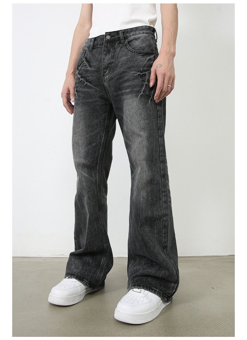 image of Gray Stacked Denim Jeans in Grey, Men's (Size 32)
