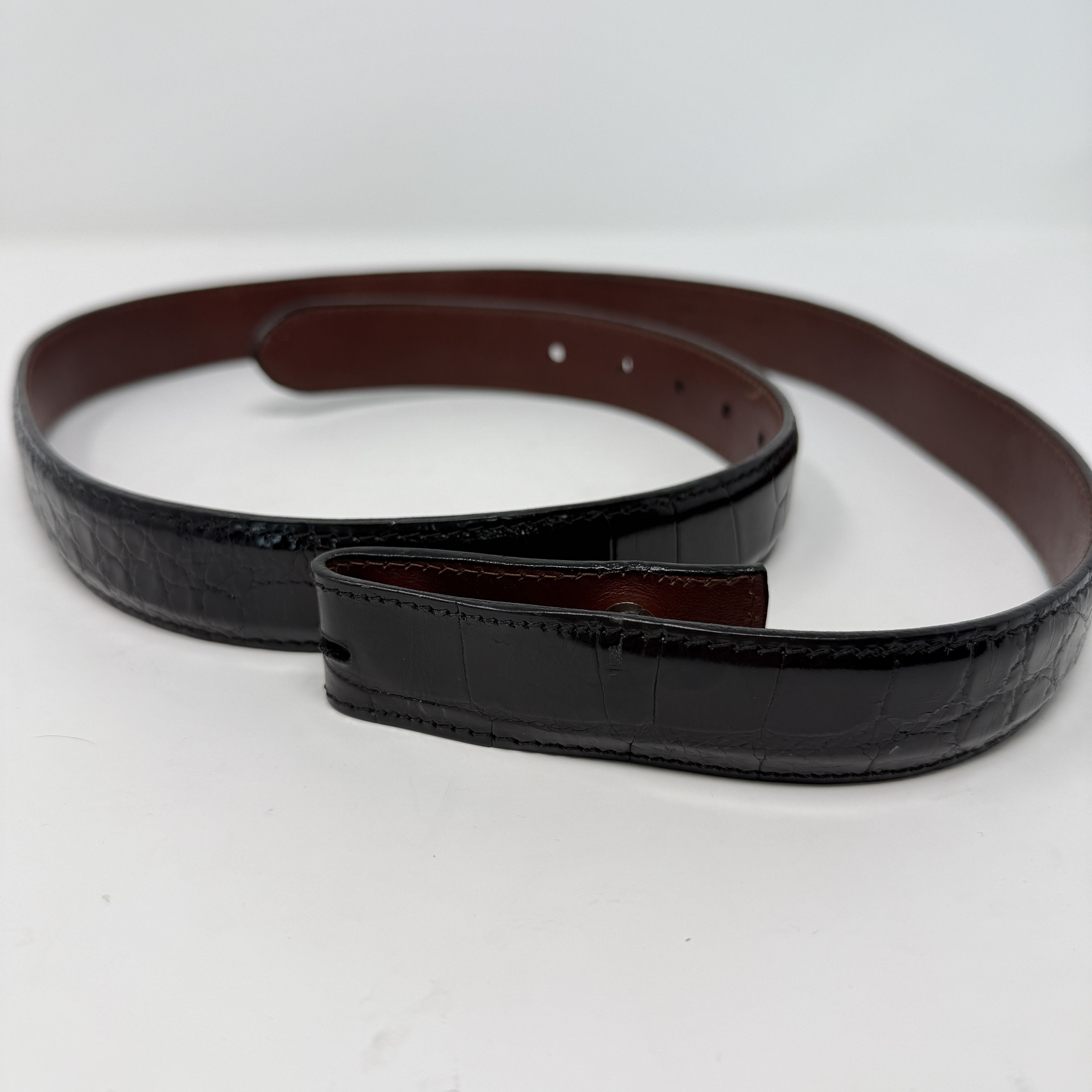 Other W. Kleinberg Genuine Alligator Skin Glazed Belt Size 40 - 5 Thumbnail
