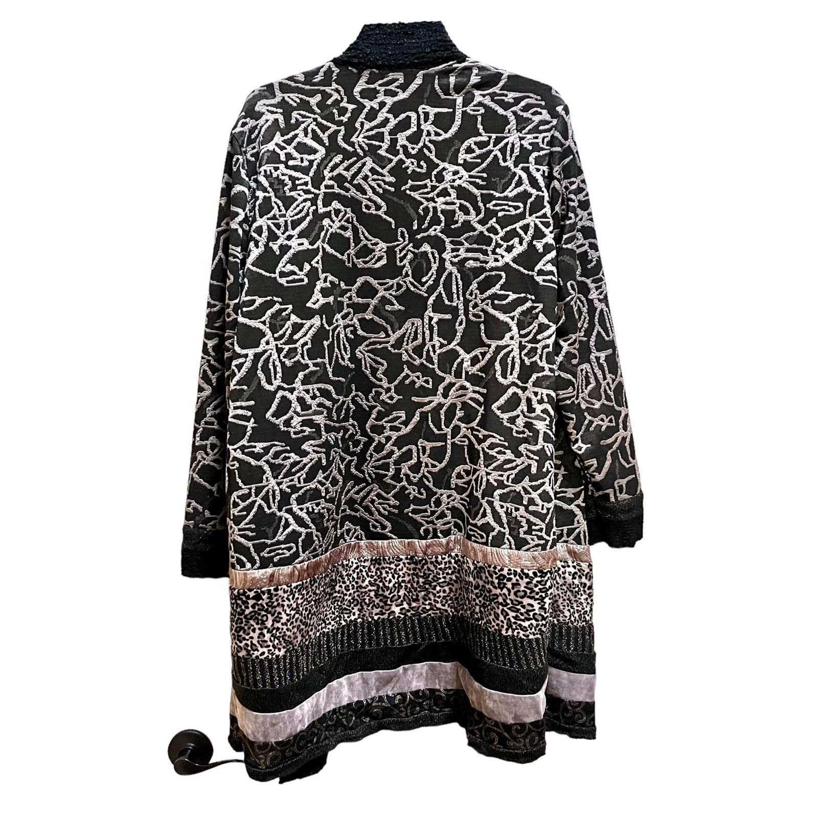 Chicos Chicos Patchwork Jacquard Duster Long Cardigan Coatigan Size XL / US 12-14 / IT 48-50 - 2 Thumbnail