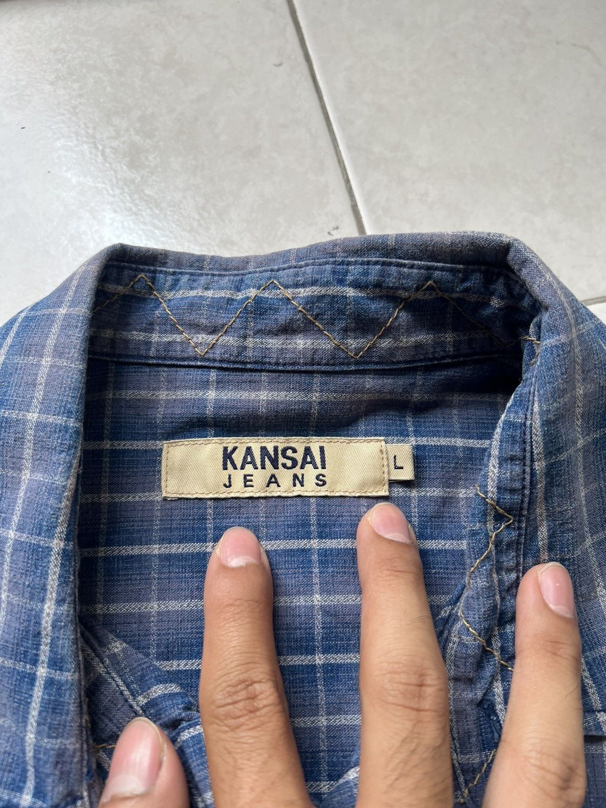 Kansai Yamamoto Kansai Jeans Long Sleeves Striped Shirts Size US L / EU 52-54 / 3 - 7 Thumbnail