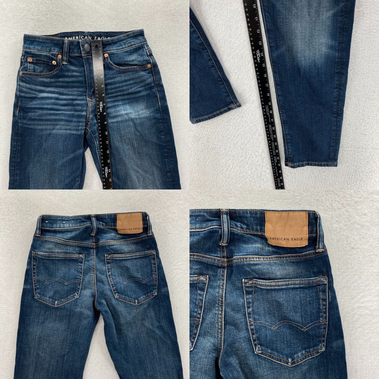 American Eagle Outfitters American Eagle Jeans Mens 26x28 Athletic Tapered Leg Dark Wash Blue Denim Pants Size US 26 / EU 42 - 8 Thumbnail