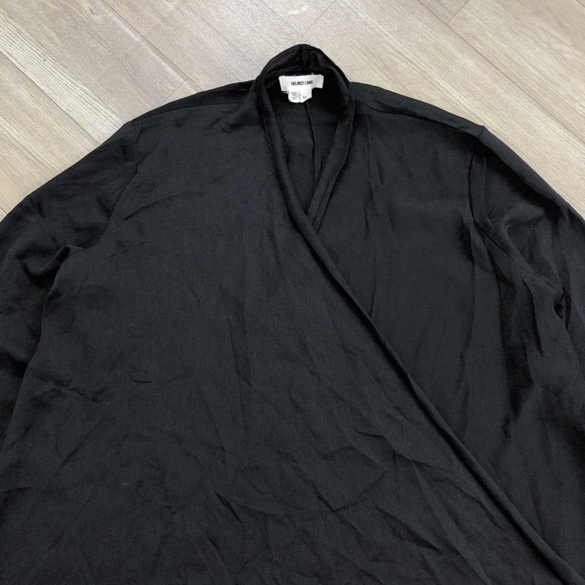 Helmut Lang Helmut Lang Draped Wrap Black Blouse Italian Designer Luxury Size M / US 6-8 / IT 42-44 - 6 Thumbnail