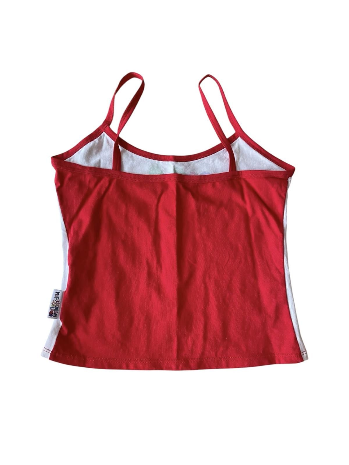 Japanese Brand Graphic "I'm Sensitive" Cami Top | Red Contrast Trim Size S / US 4 / IT 40 - 4 Thumbnail