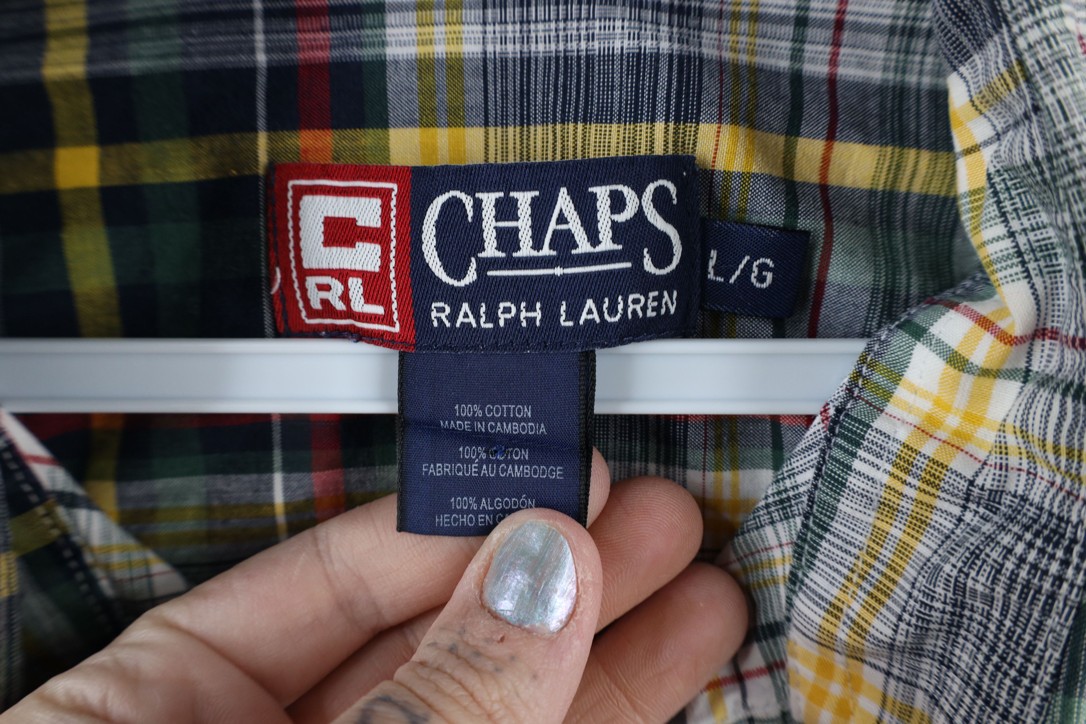 Ralph Lauren × Vintage Vintage 90s Chaps Ralph Lauren Rainbow Plaid Button Shirt Size US L / EU 52-54 / 3 - 6 Thumbnail