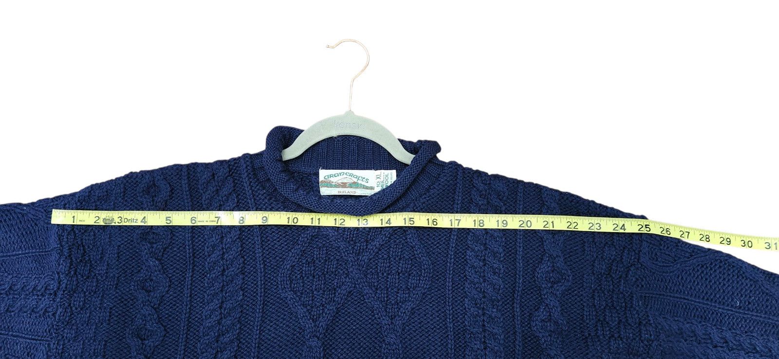 Aran Crafts ARAN CRAFTS Navy 100% Irish Merino Wool Sweater Cable Knit Size US XL / EU 56 / 4 - 10 Thumbnail