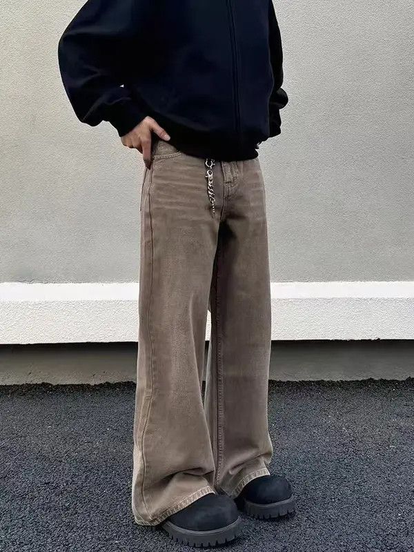 Japanese Brand Street Vintage Washed Loose Micro Flare Brown Jeans Size US 32 / EU 48 - 5 Thumbnail