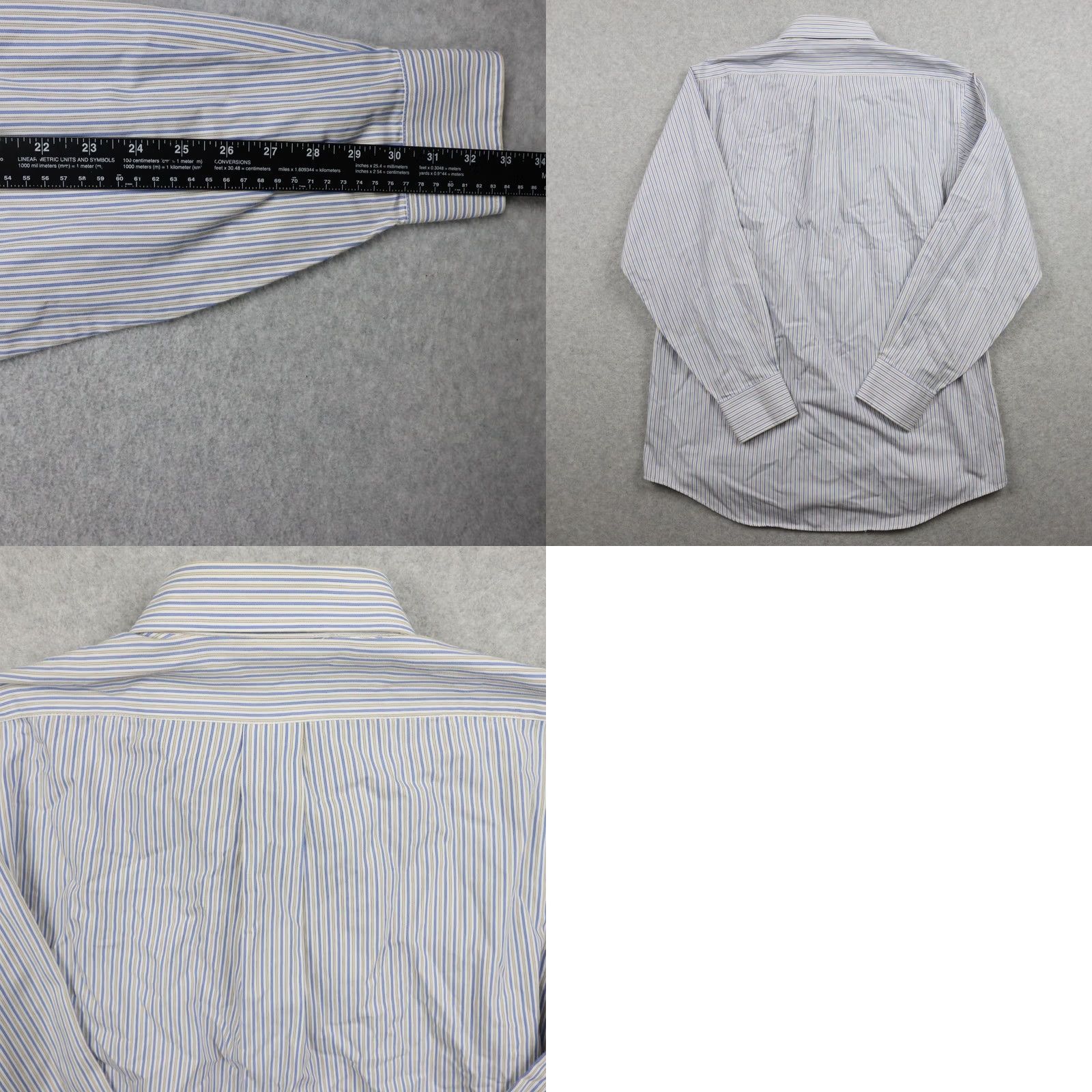 Chaps Chaps Shirt Mens M Striped Classic Fit Twill Button Up Long Sleeve Size US L / EU 52-54 / 3 - 8 Thumbnail