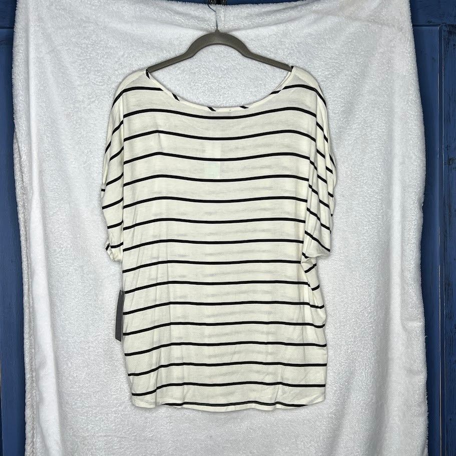 Colette Romey Cold Shoulder Knit Top - Stitch Fix Striped Soft Tee Size L / US 10 / IT 46 - 9 Thumbnail