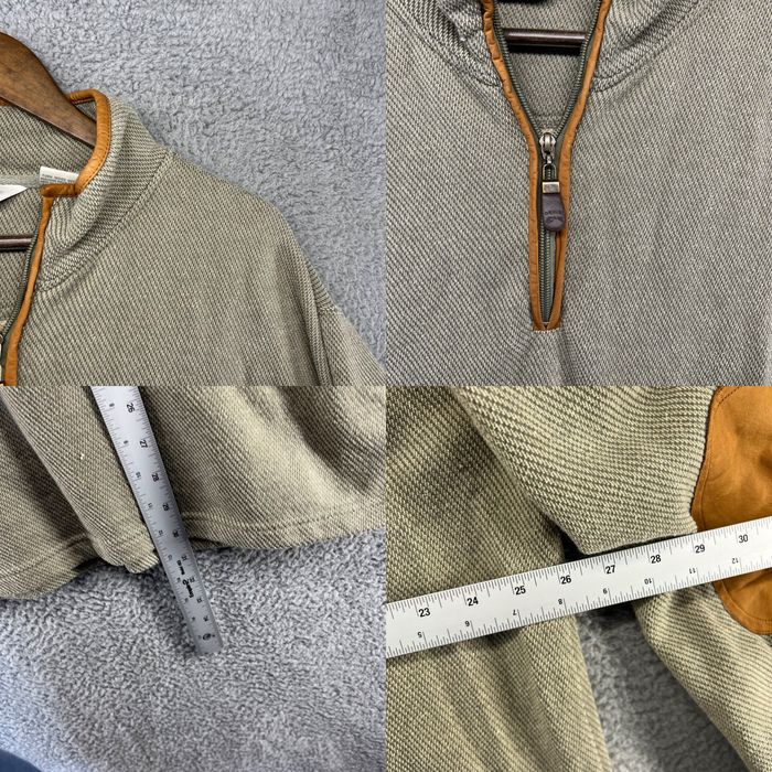 Men's 1/4 Zip Sweater w/ Leather Patches