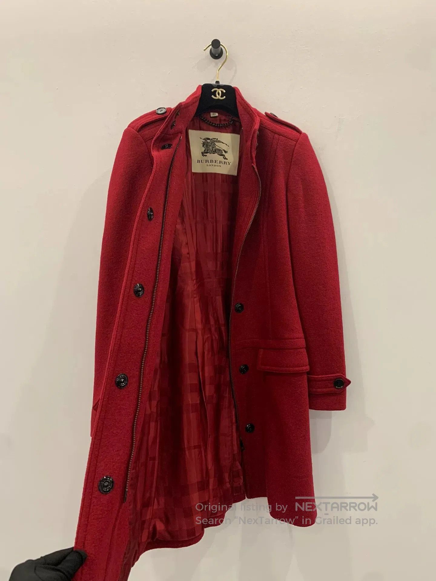 Burberry Burberry Red Women's Wool Coat. Size XXS / US 00 / IT 34 - 3 Thumbnail