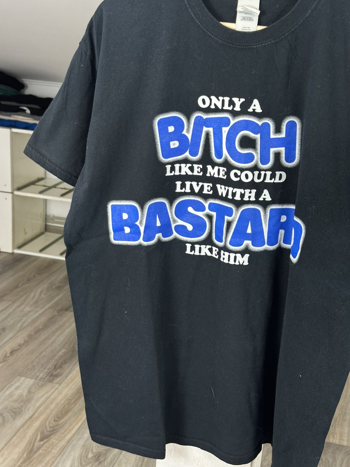 Vintage ONLY A BASTARD LIKE ME COULD LIVE WITH A BITCH LIKE HER TEE Size US XL / EU 56 / 4 - 5 Thumbnail