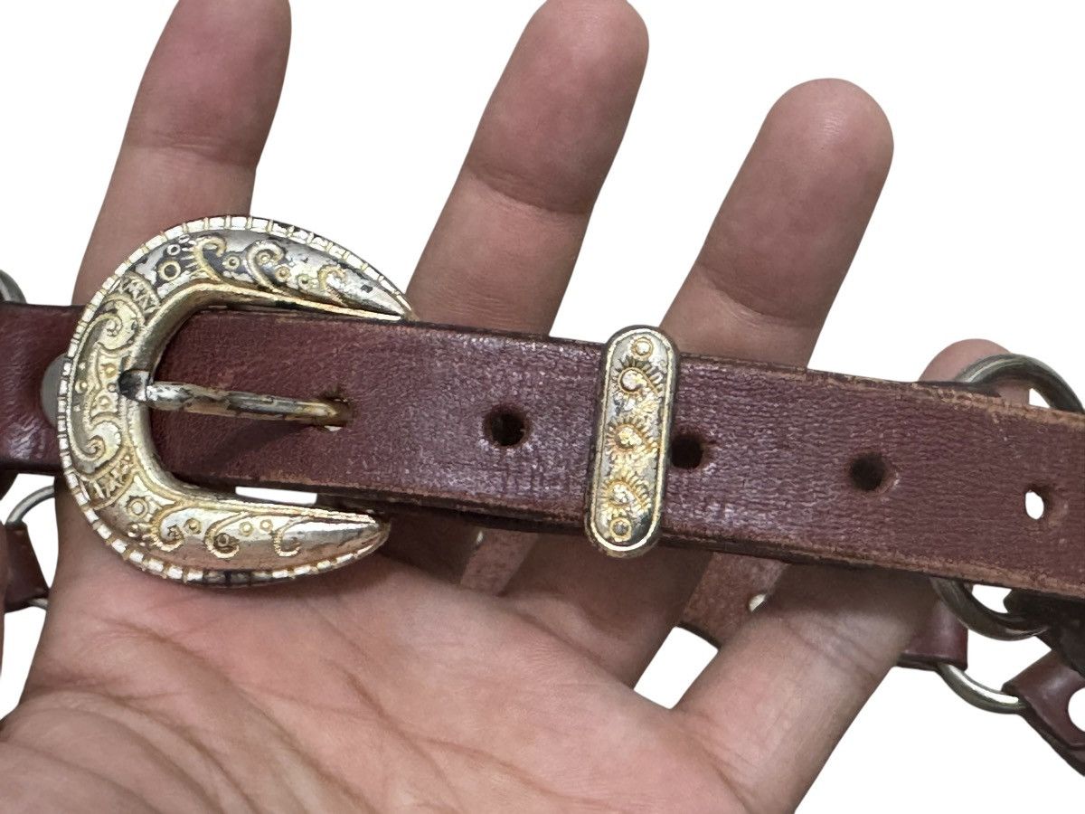 Native × Vintage GROMMET WAIST CHAIN HEART SHAPE BELT LEATHER Size 32 - 5 Thumbnail