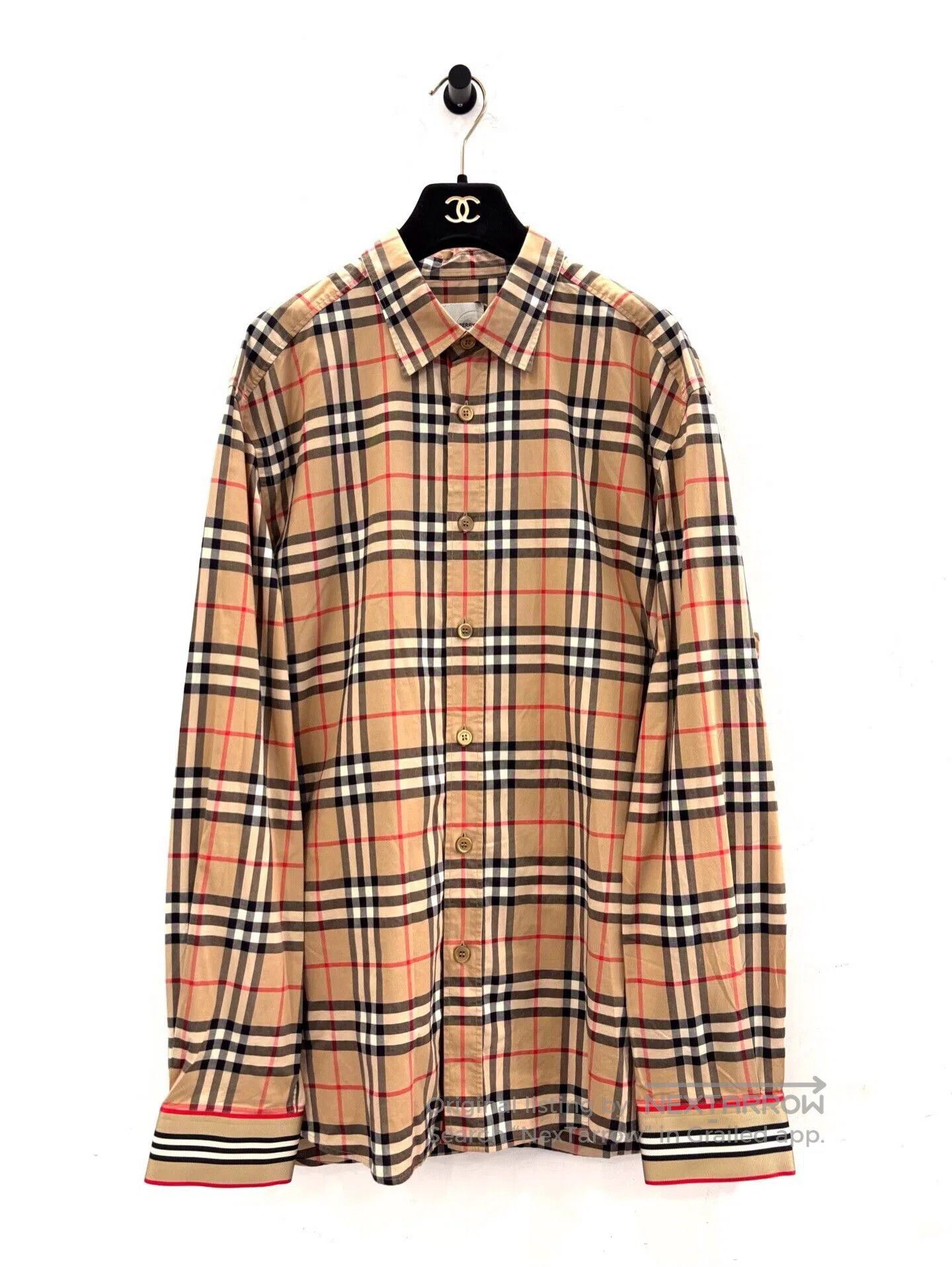 Burberry Vintage Stripe Check Logo Men's Shirt Jacket.