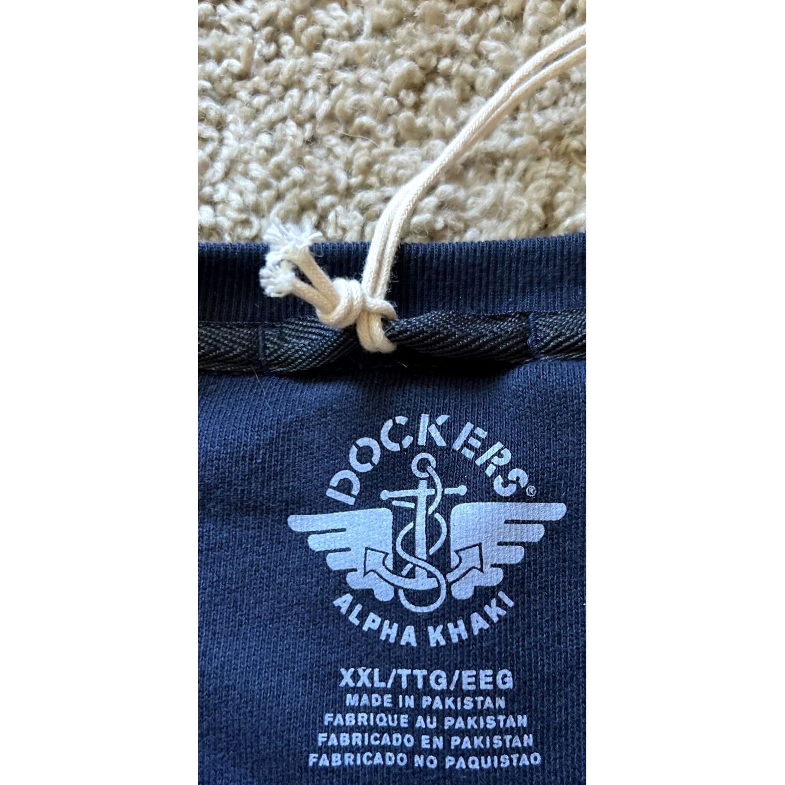 Dockers DOCKERS Sweatshirt Mens 2XL Navy Red Logo Graphic Pullover Crew Neck Lightweight Cotton Knit Long Sleeve Regular Velvety? Size US XXL / EU 58 / 5 - 3 Thumbnail