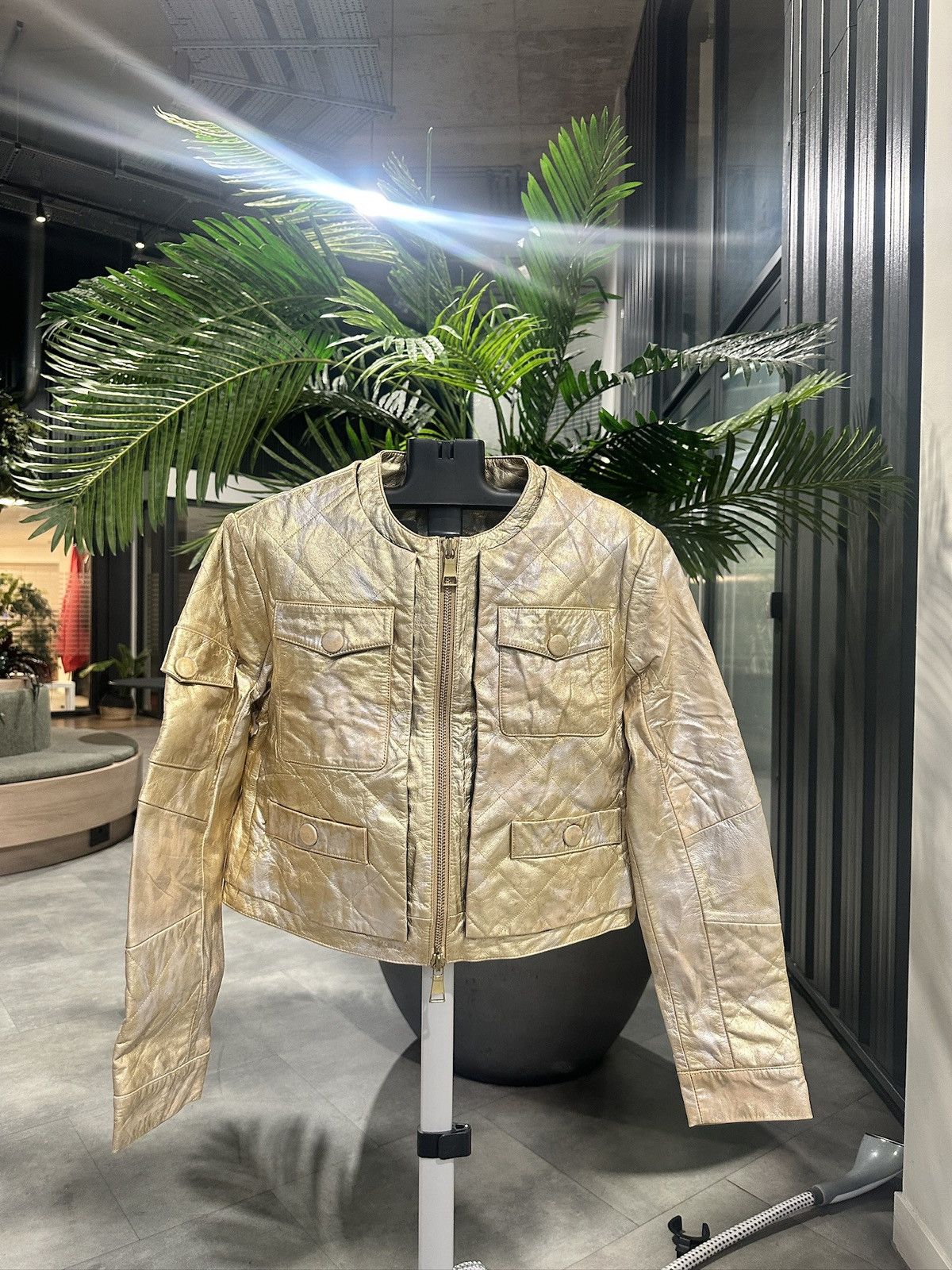 Moschino Moschino Vintage Metallic gold Leather Jacket. Size M / US 6-8 / IT 42-44 - 1 Thumbnail