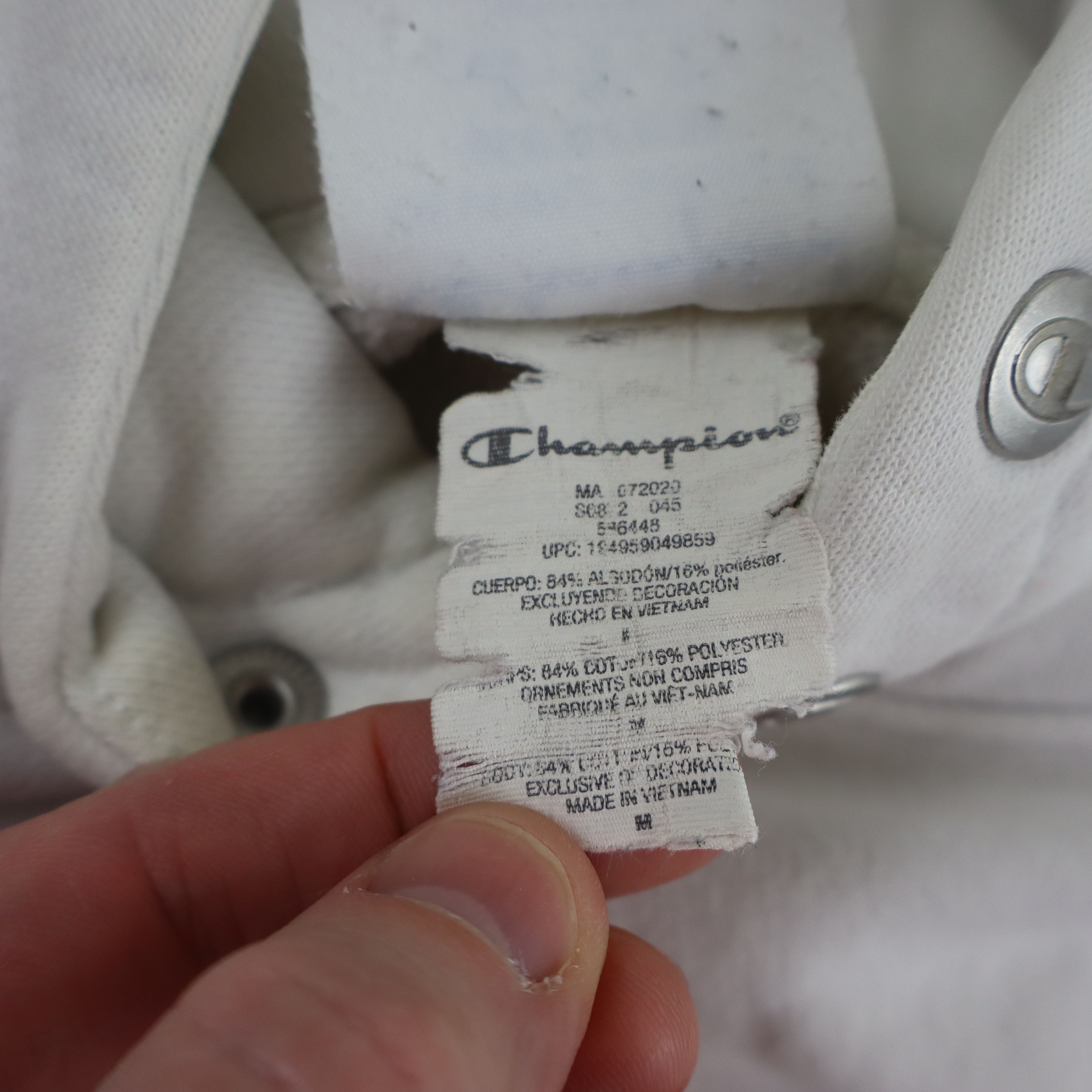 Champion × Vintage Crazy Distressed 90s Champion Reverse Weave Blank Hoodie Size US M / EU 48-50 / 2 - 13 Thumbnail