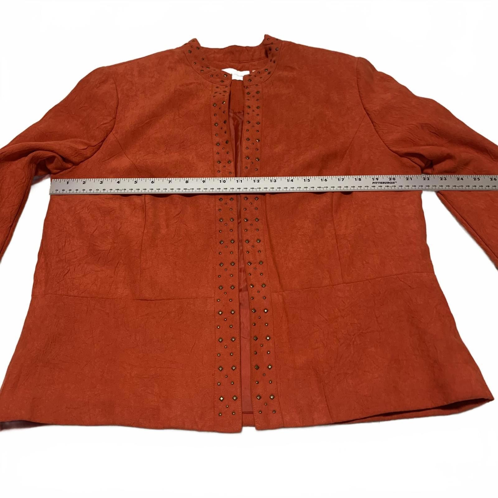 Other Alfred Dunner Women's 14 Suede Leather Jacket Orange Size XL / US 12-14 / IT 48-50 - 8 Thumbnail