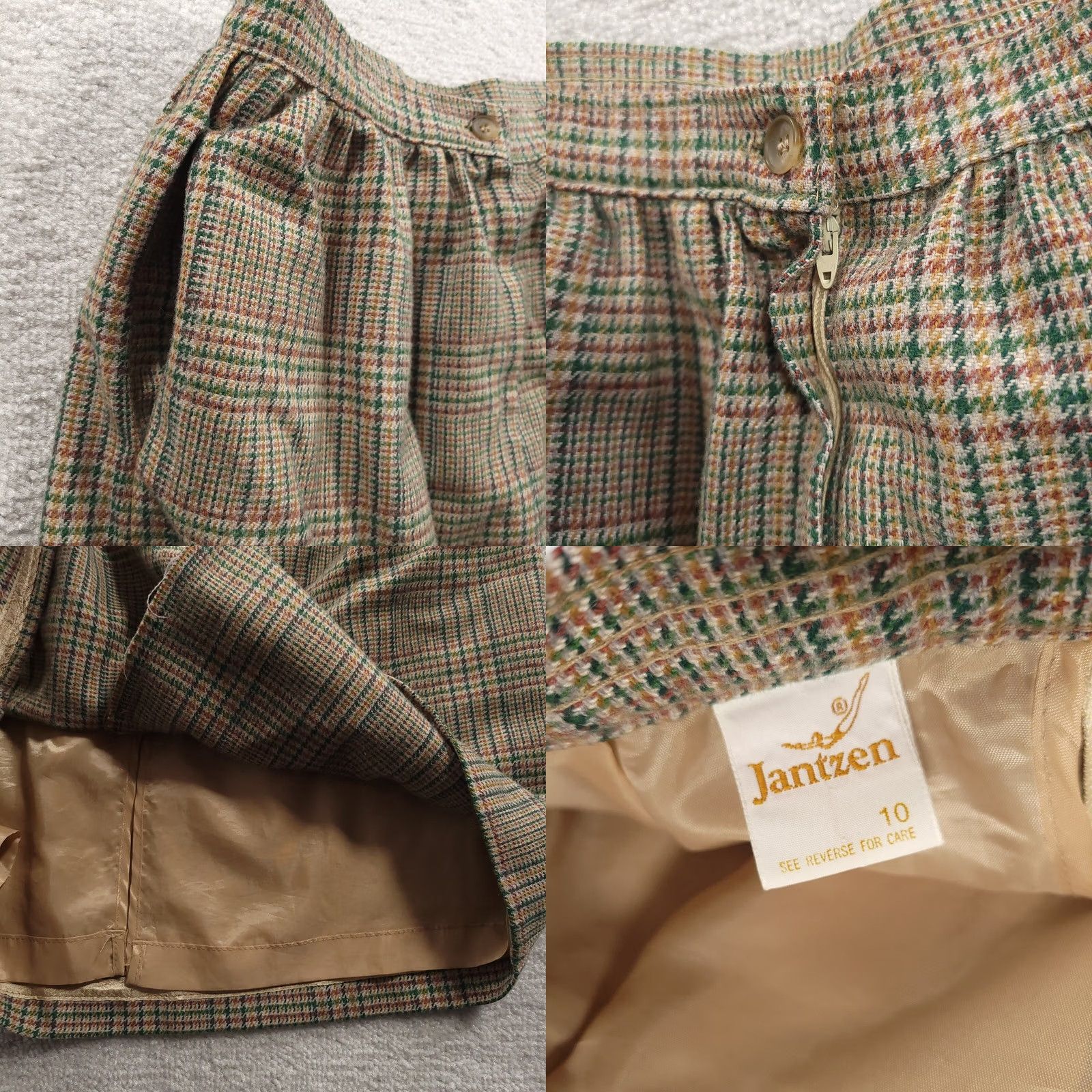 Jantzen VINTAGE JANTZEN Wool Pleated Plaid Skirt Womens Sz 10 USA Made Lined Front Slit Size 32" / US 10 / IT 46 - 8 Thumbnail