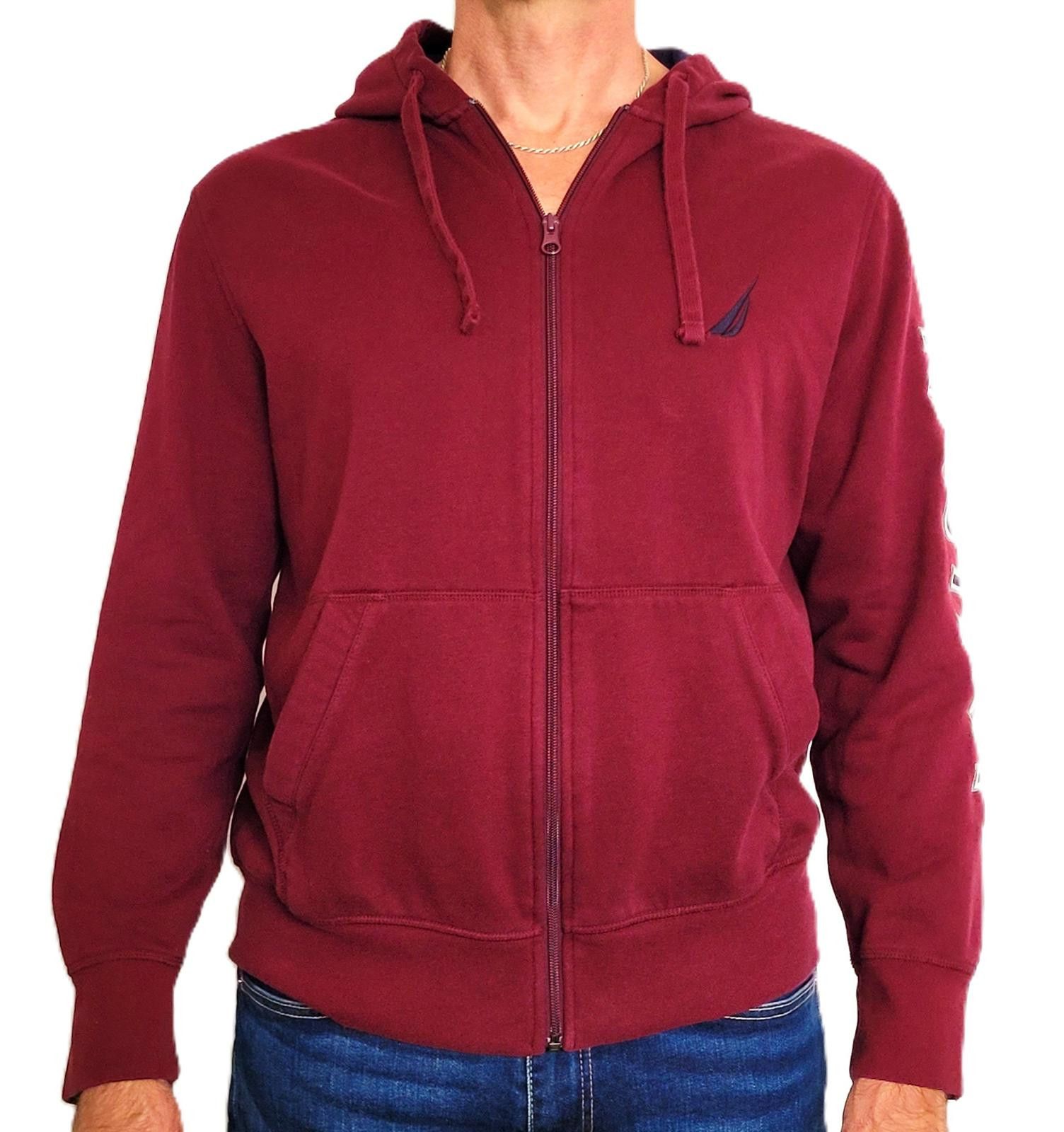 Nautica Nautica Medium Hoodie Maroon Full Zip Logo on Sleeve Size US M / EU 48-50 / 2 - 1 Thumbnail
