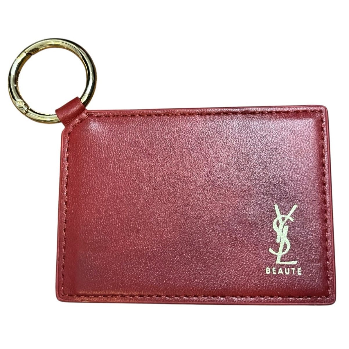 Yves Saint Laurent Yves St Laurent Mirror Keychain Red Gold Logo Compact Mirror Size ONE SIZE - 1 Thumbnail
