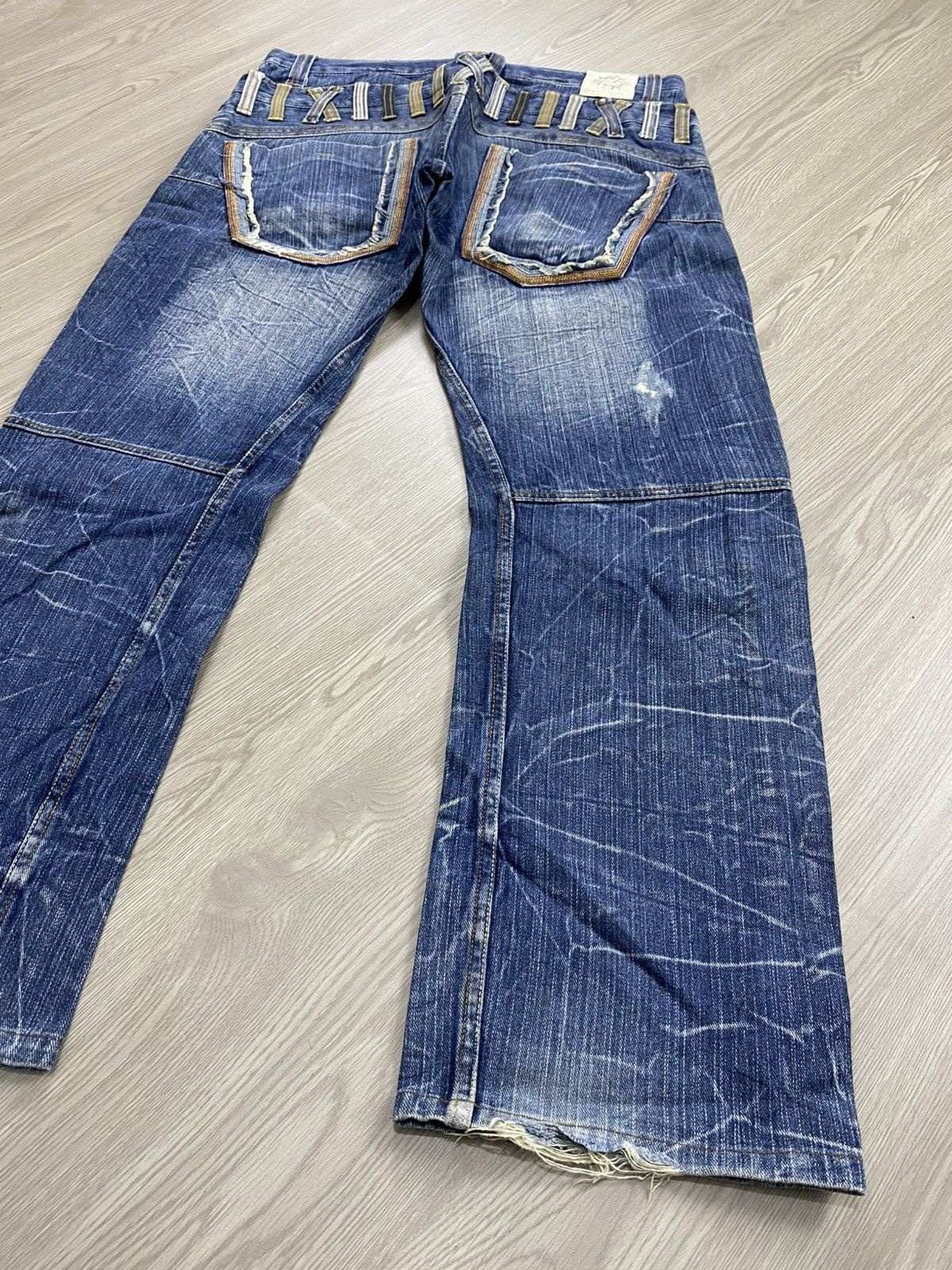 If Six Was Nine × Le Grande Bleu (L.G.B.) 2000s Memory Special Double Waist Distressed Punk Lgb Jeans Size US 34 / EU 50 - 18 Thumbnail